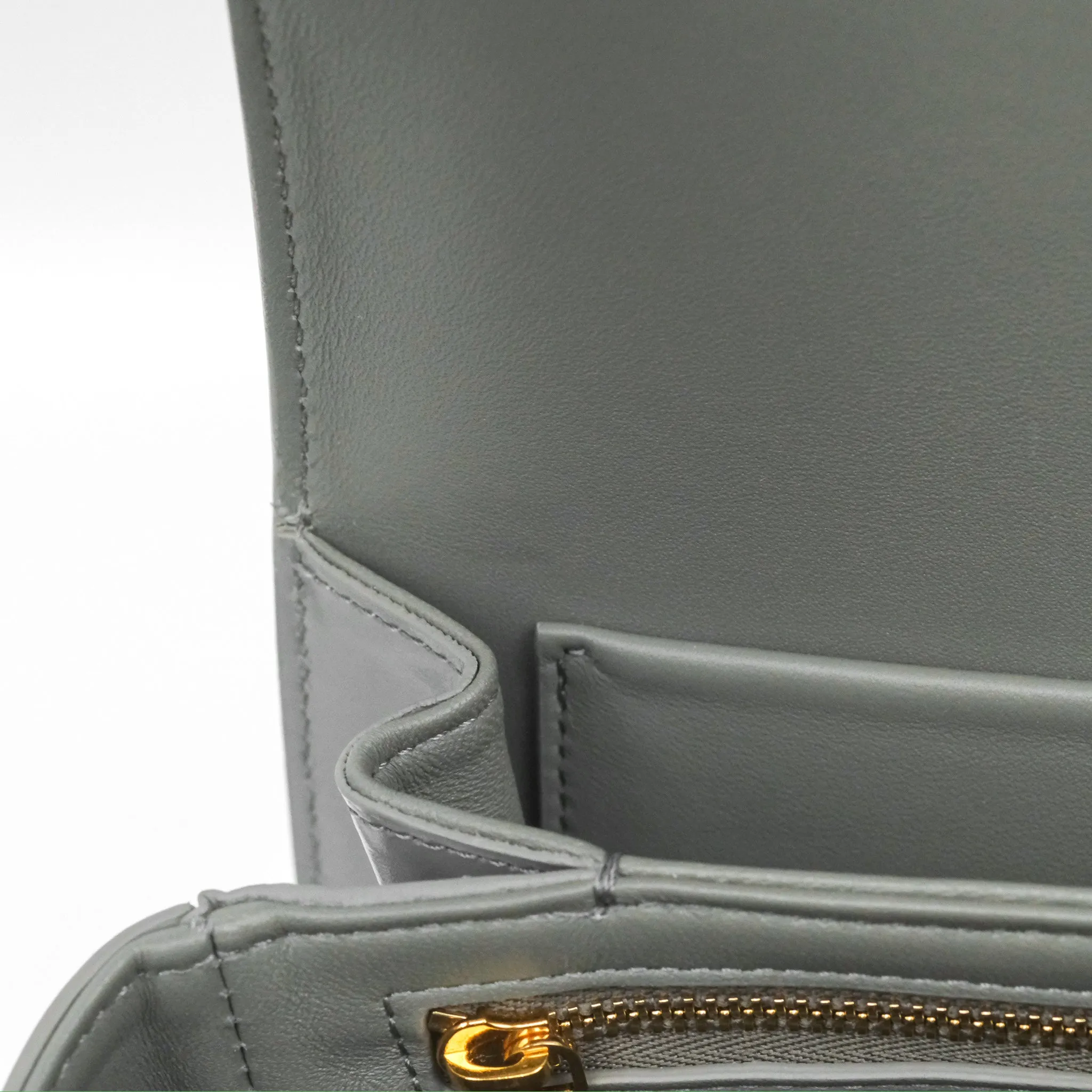 Celine Medium Triomphe Bag Zinc Shiny Calfskin