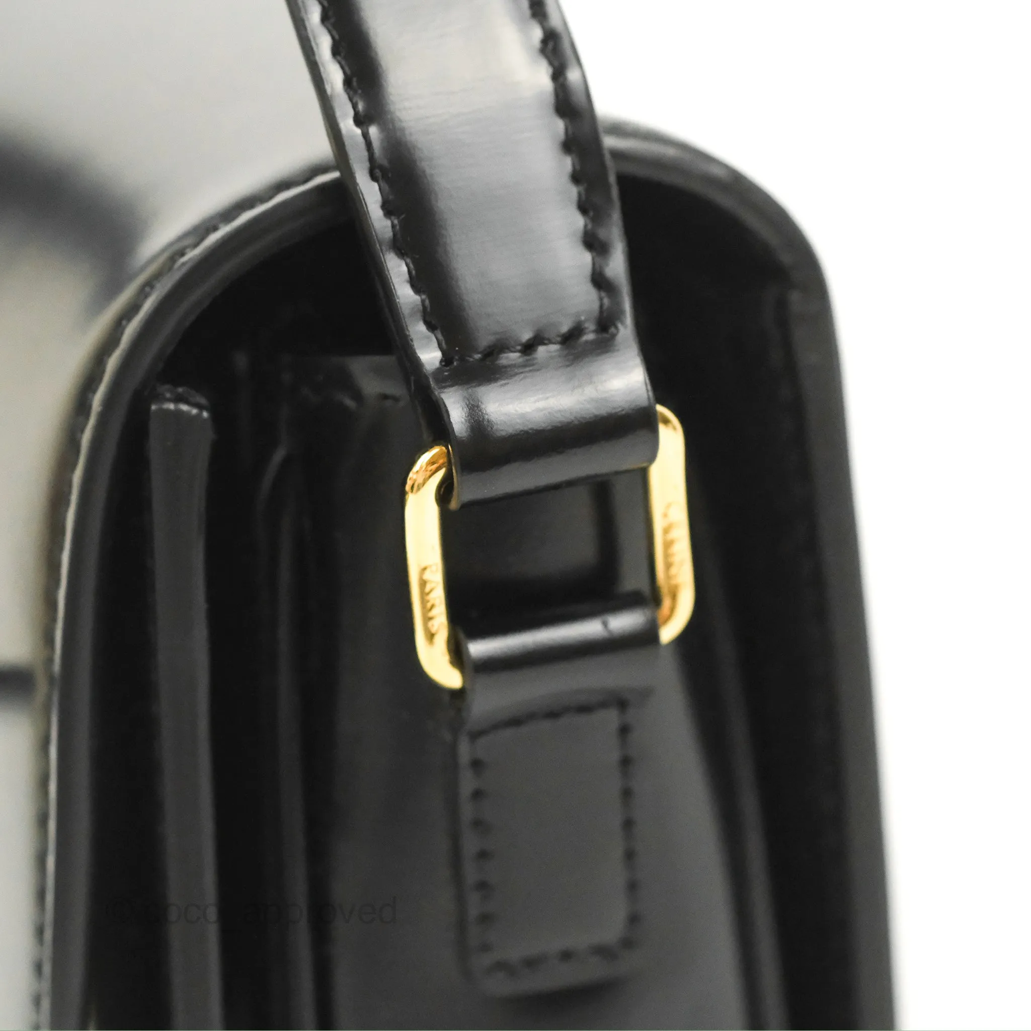 Celine Medium Triomphe Black Shiny Calfskin