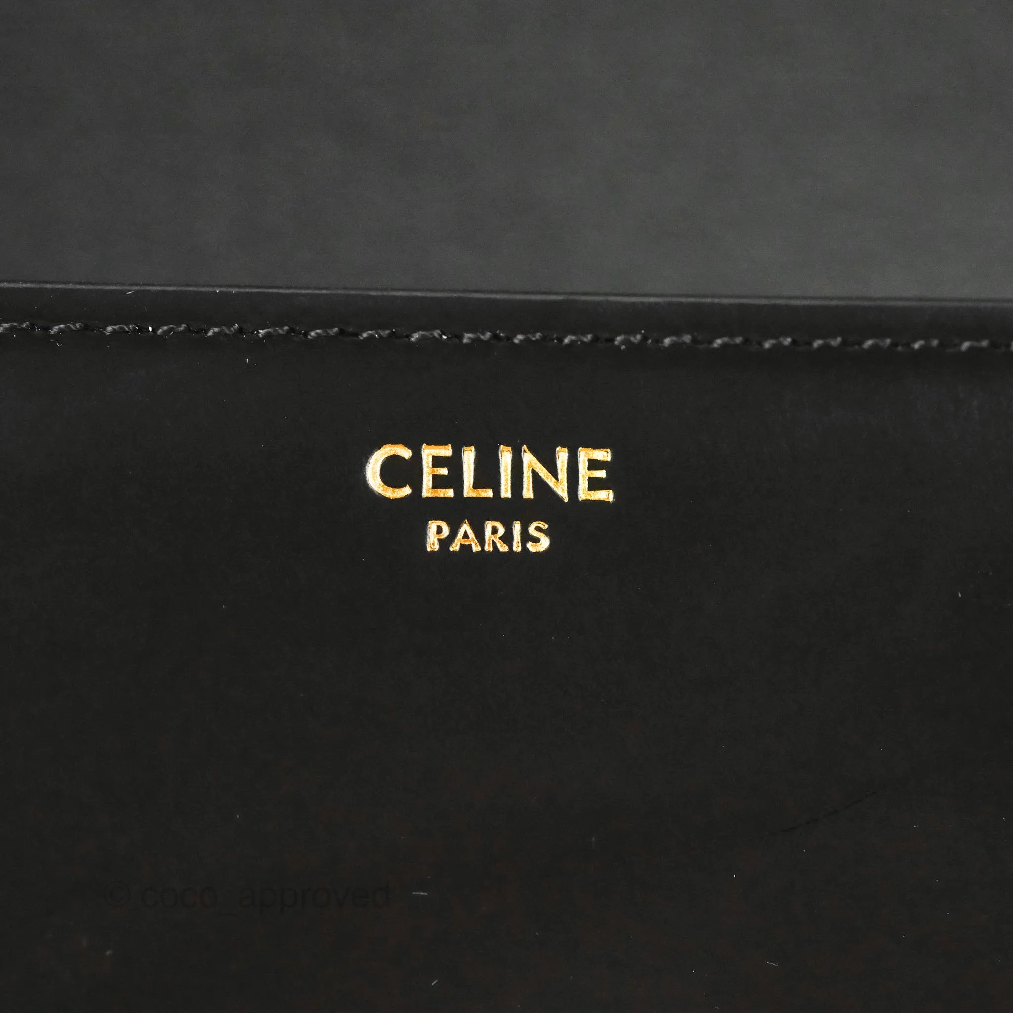Celine Medium Triomphe Black Shiny Calfskin