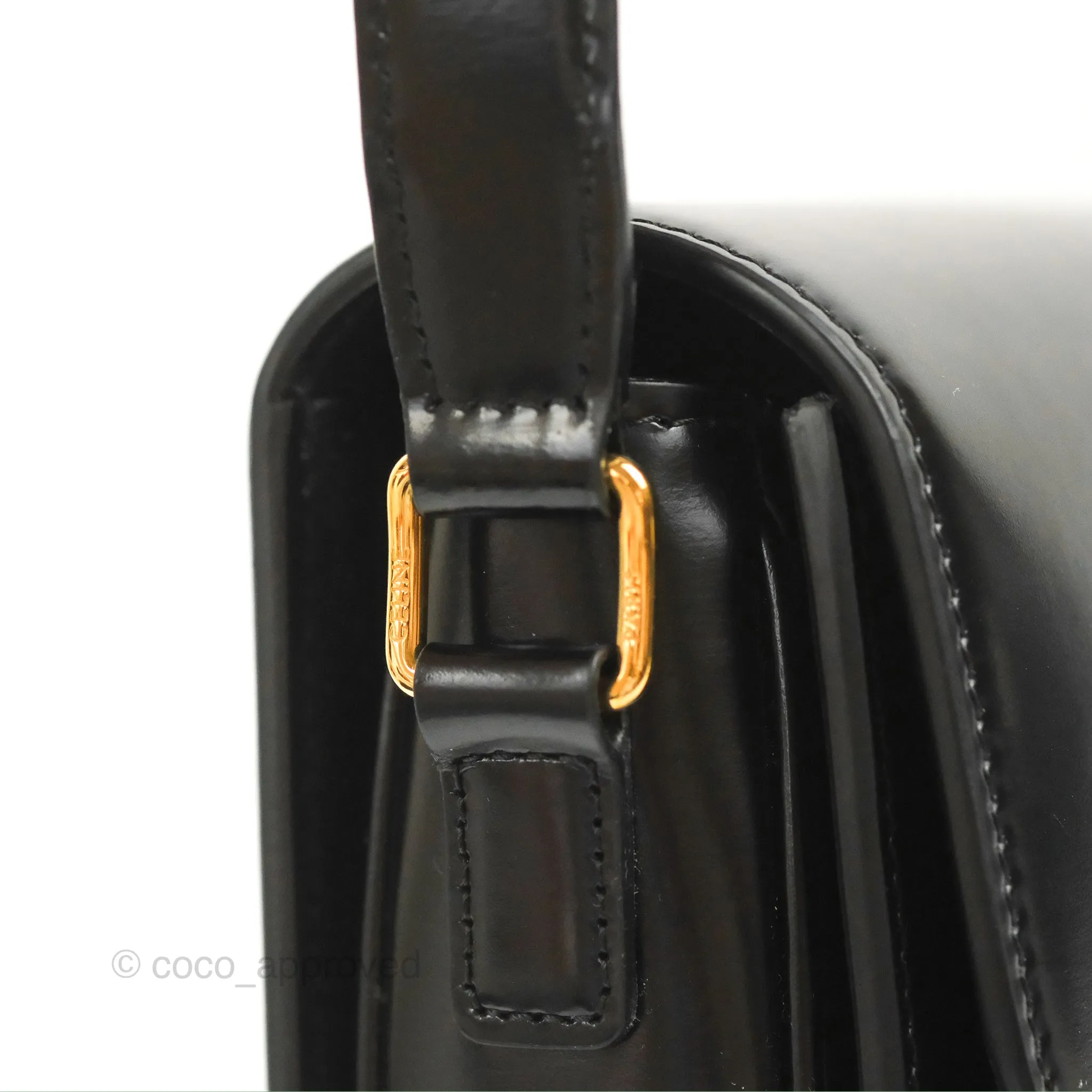 Celine Medium Triomphe Black Shiny Calfskin