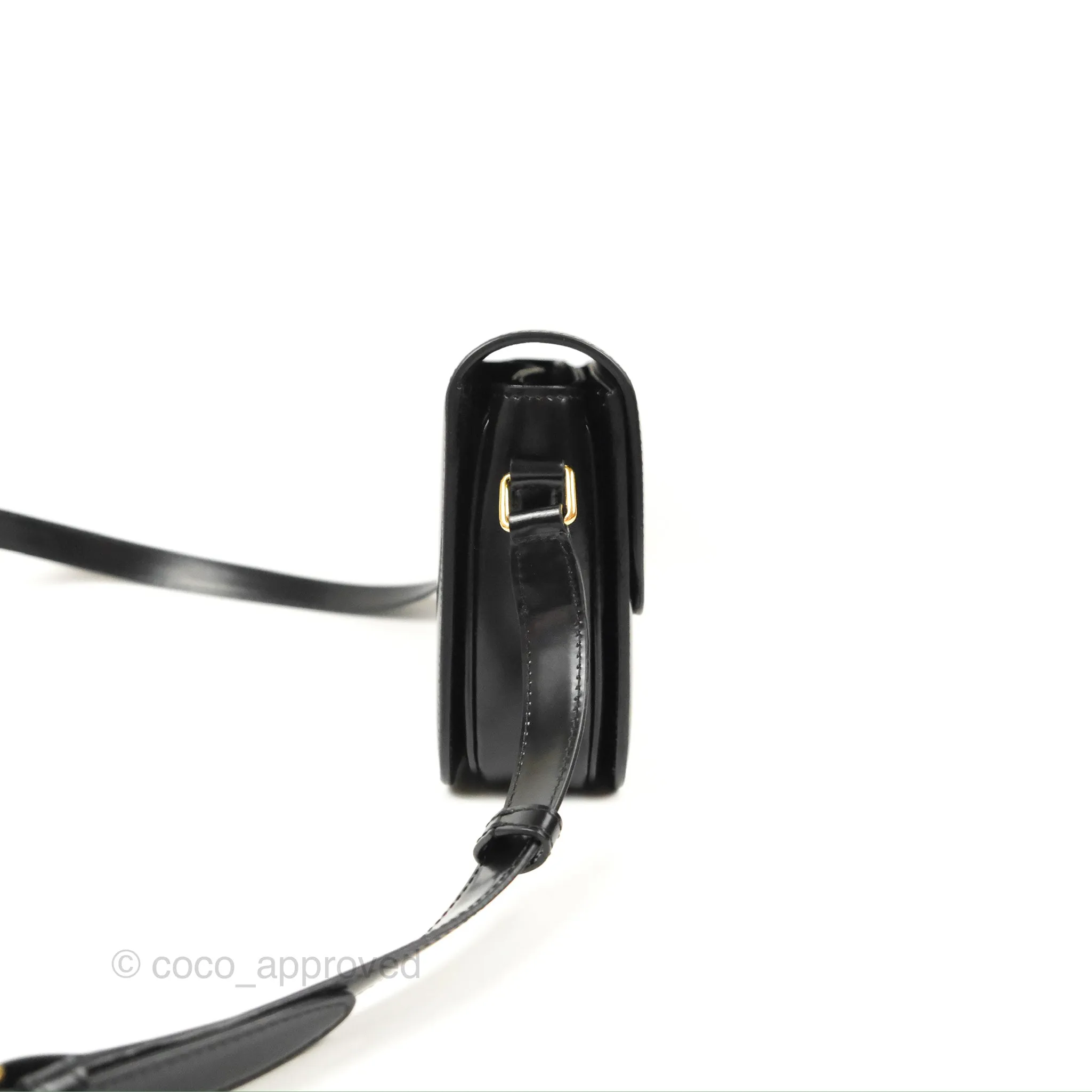 Celine Medium Triomphe Black Shiny Calfskin