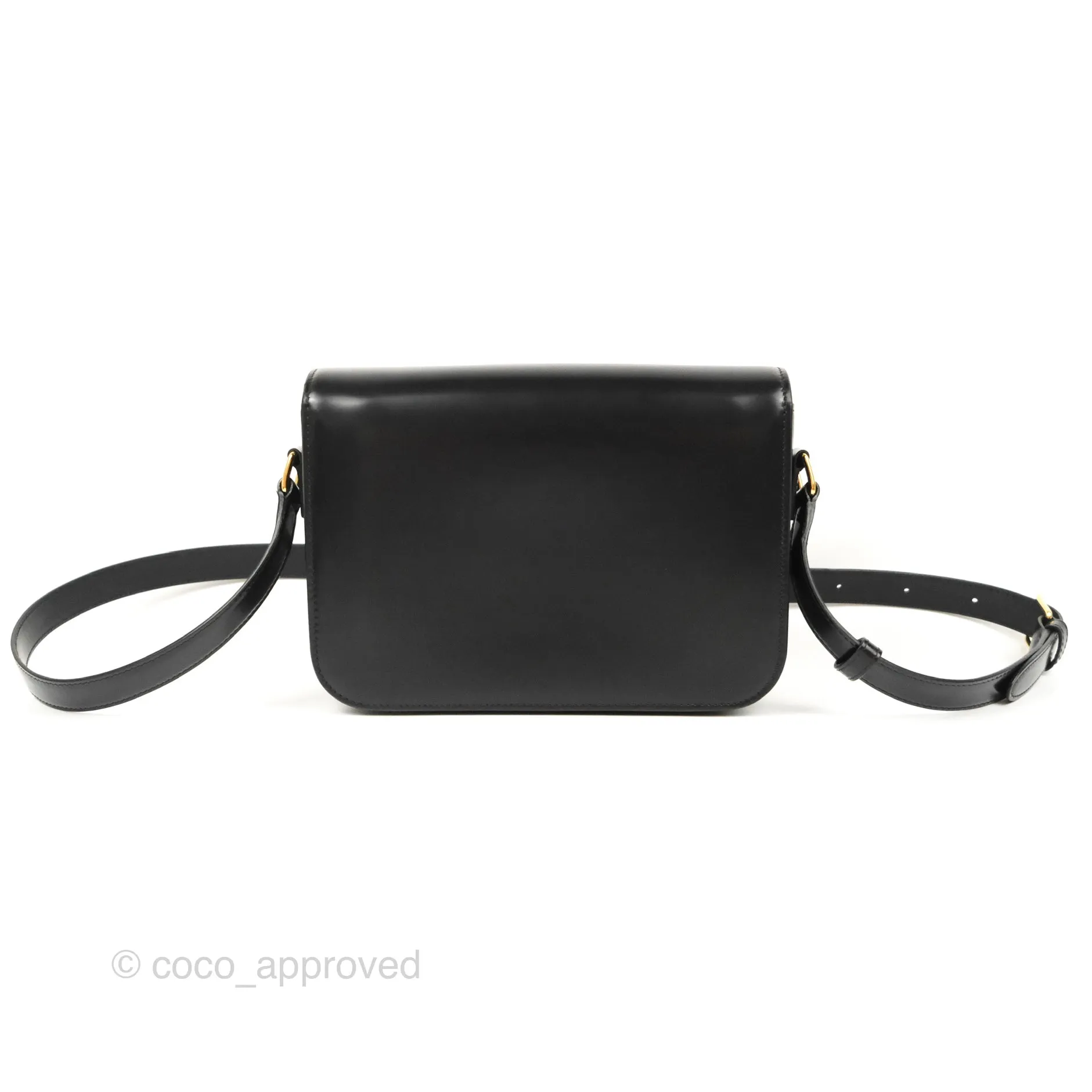 Celine Medium Triomphe Black Shiny Calfskin