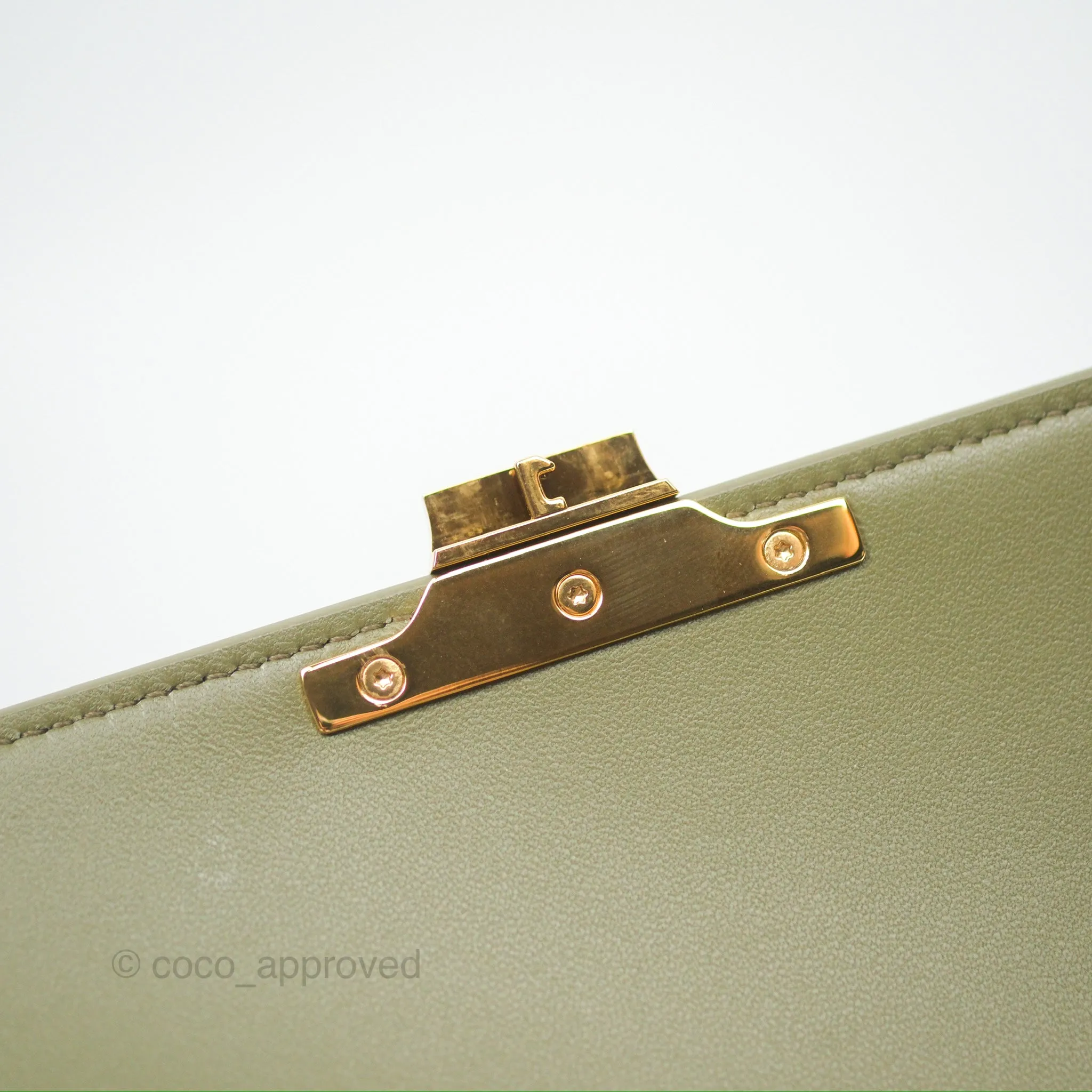 Celine Medium Triomphe Soft Khaki Shiny Calfskin