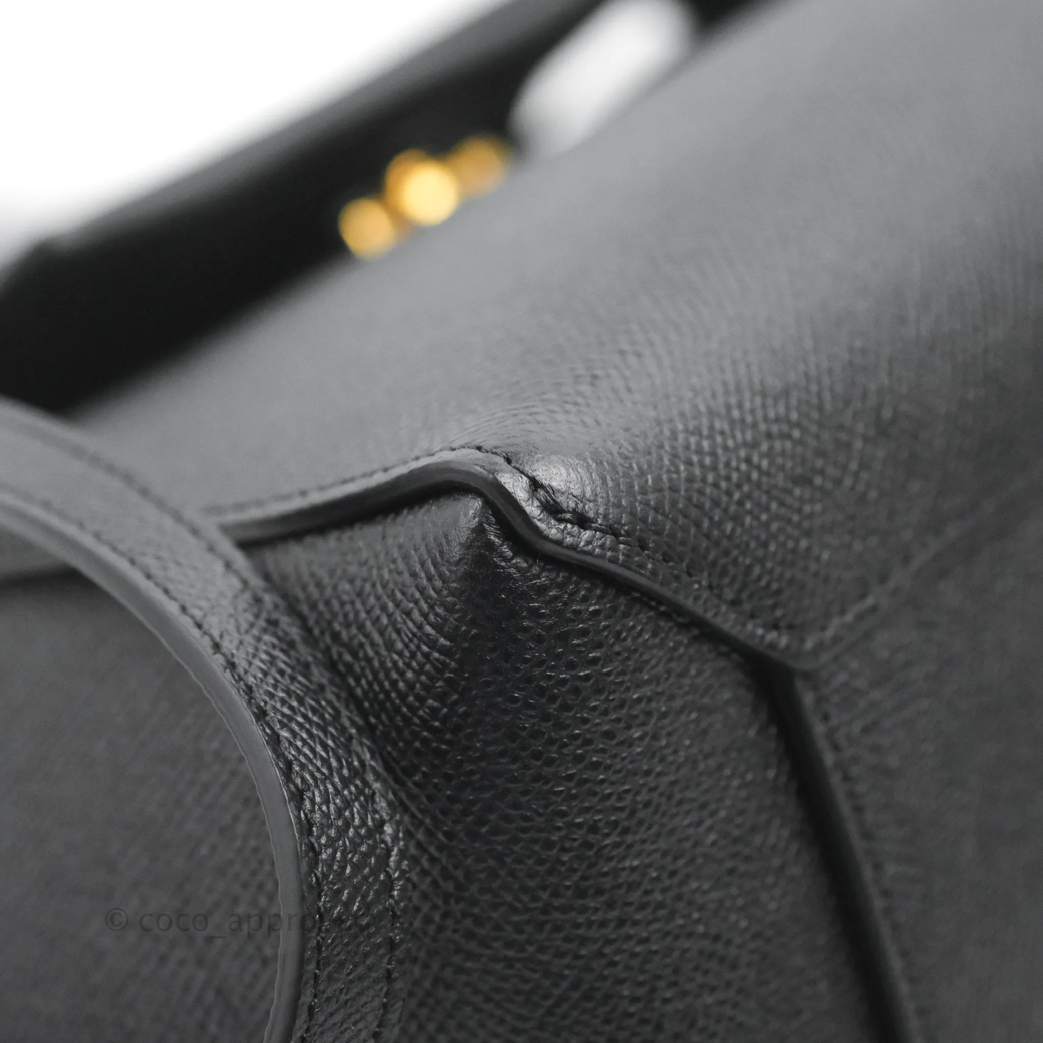 Celine Micro Belt Bag Dark Grey Grained Calfskin Gold Hardware