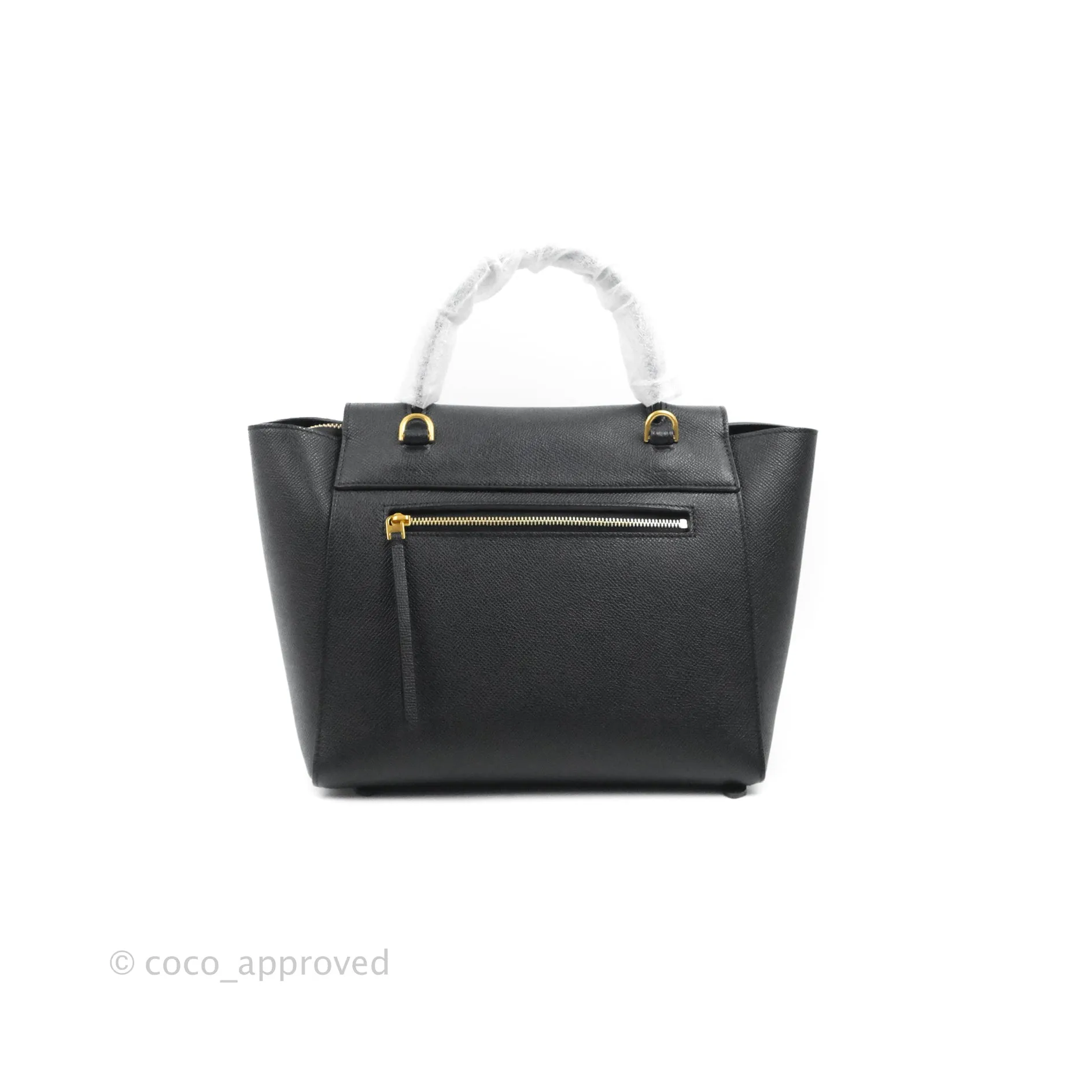 Celine Micro Belt Bag Dark Grey Grained Calfskin Gold Hardware