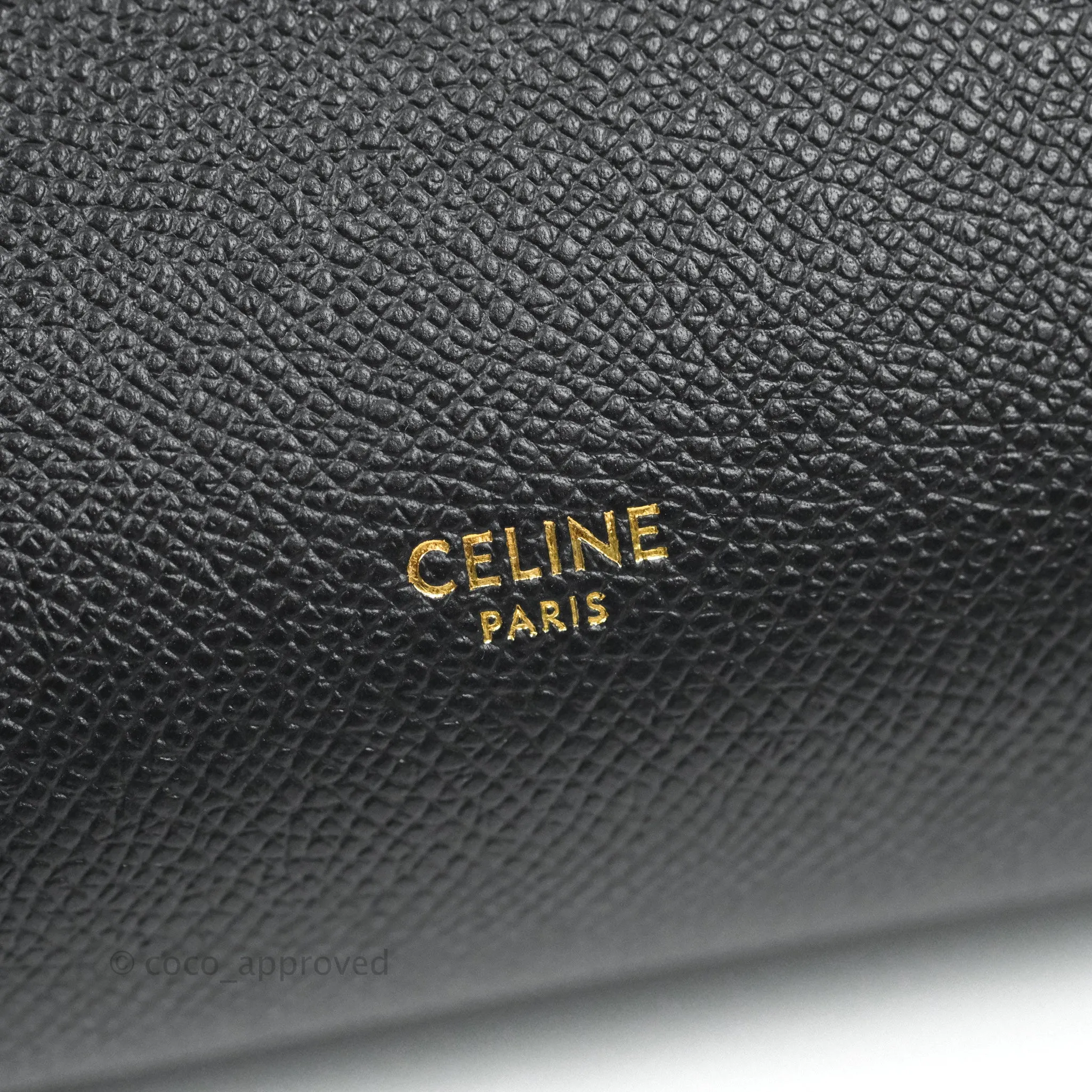 Celine Micro Belt Bag Dark Grey Grained Calfskin Gold Hardware