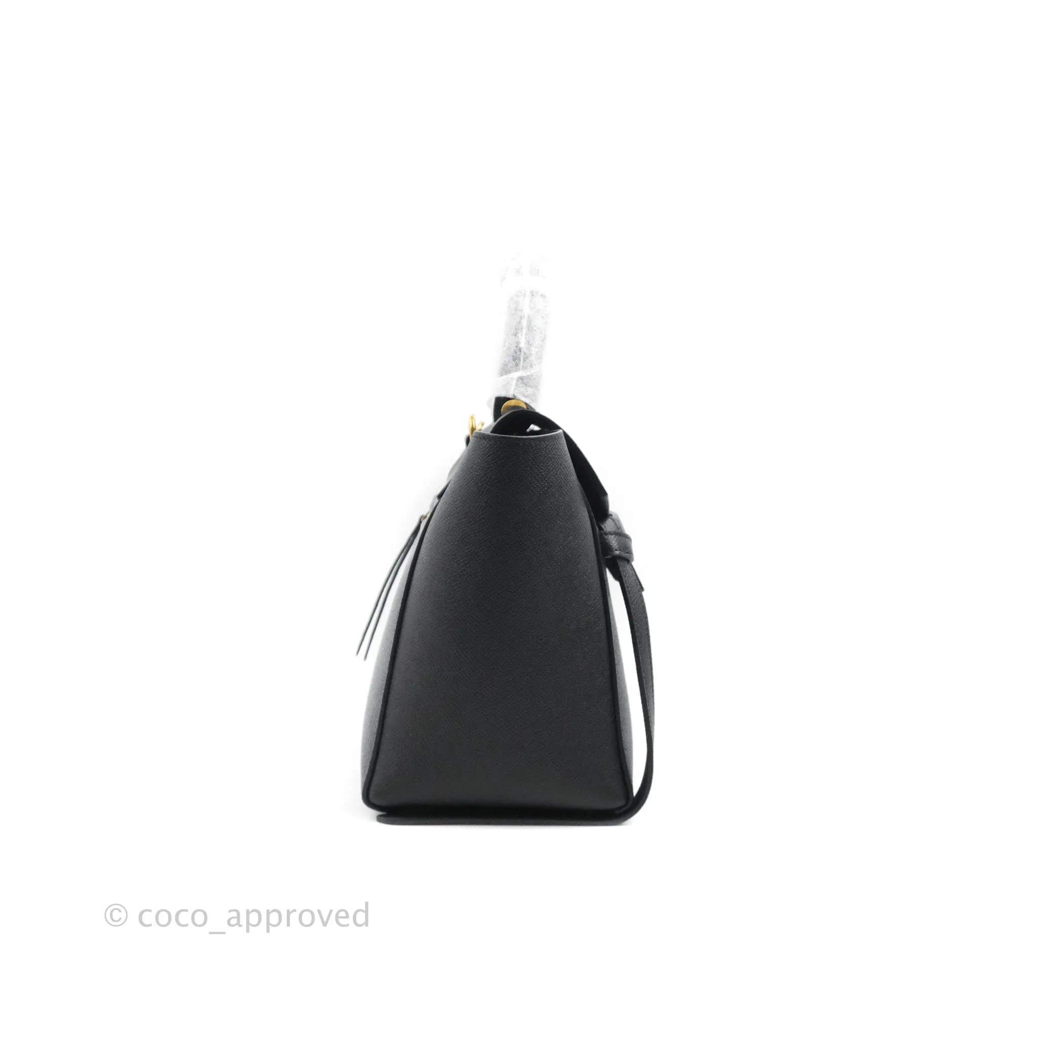 Celine Micro Belt Bag Dark Grey Grained Calfskin Gold Hardware