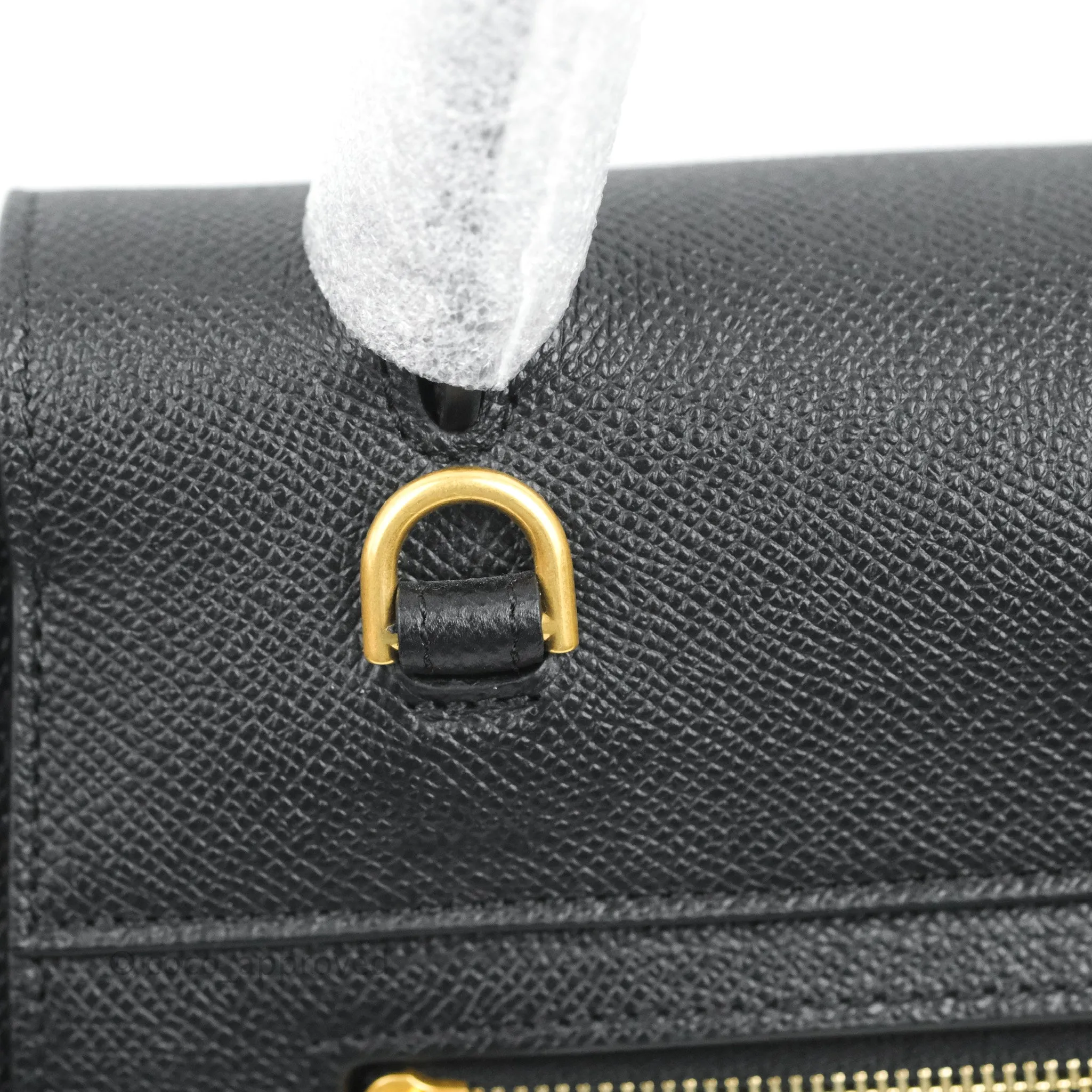 Celine Micro Belt Bag Dark Grey Grained Calfskin Gold Hardware