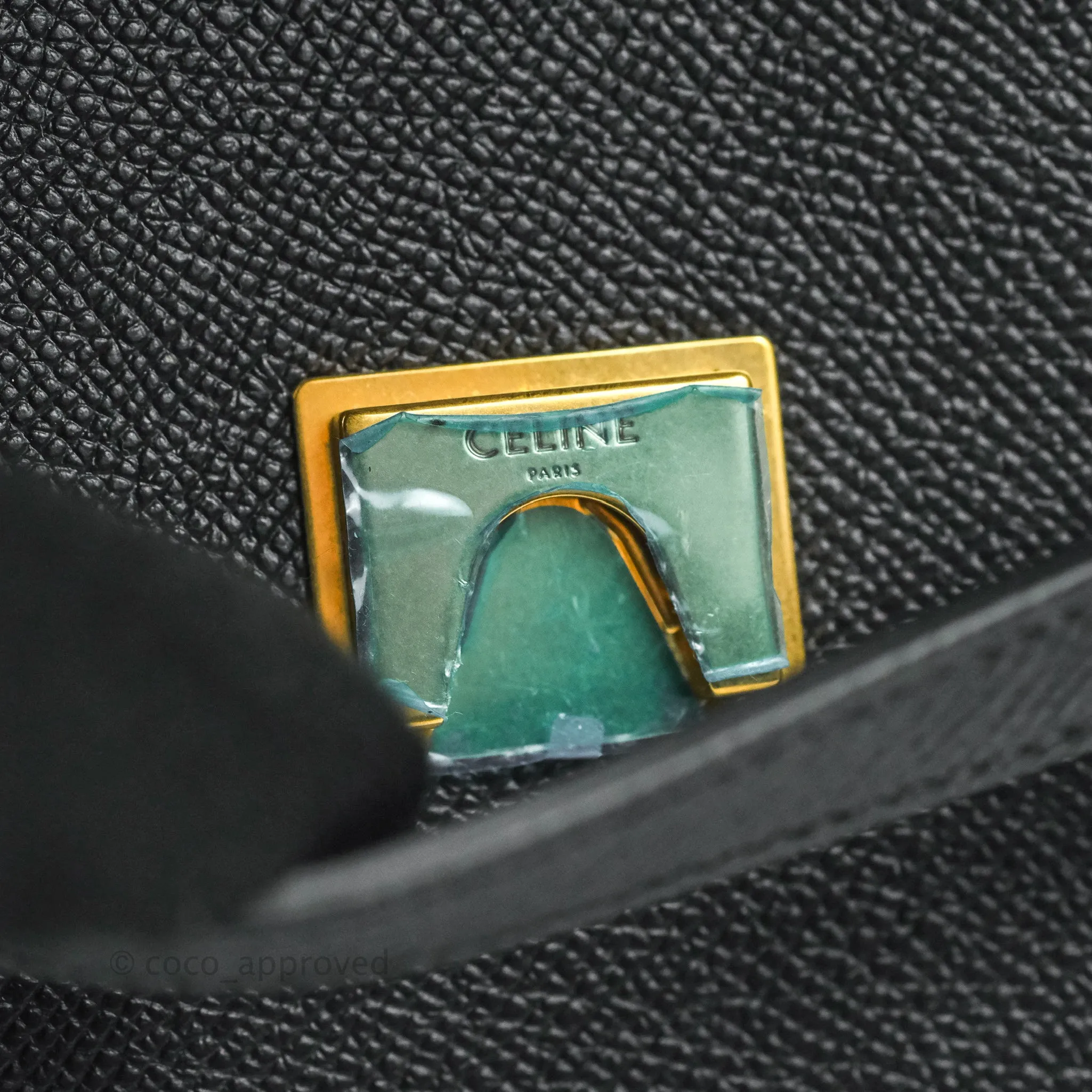 Celine Micro Belt Bag Dark Grey Grained Calfskin Gold Hardware