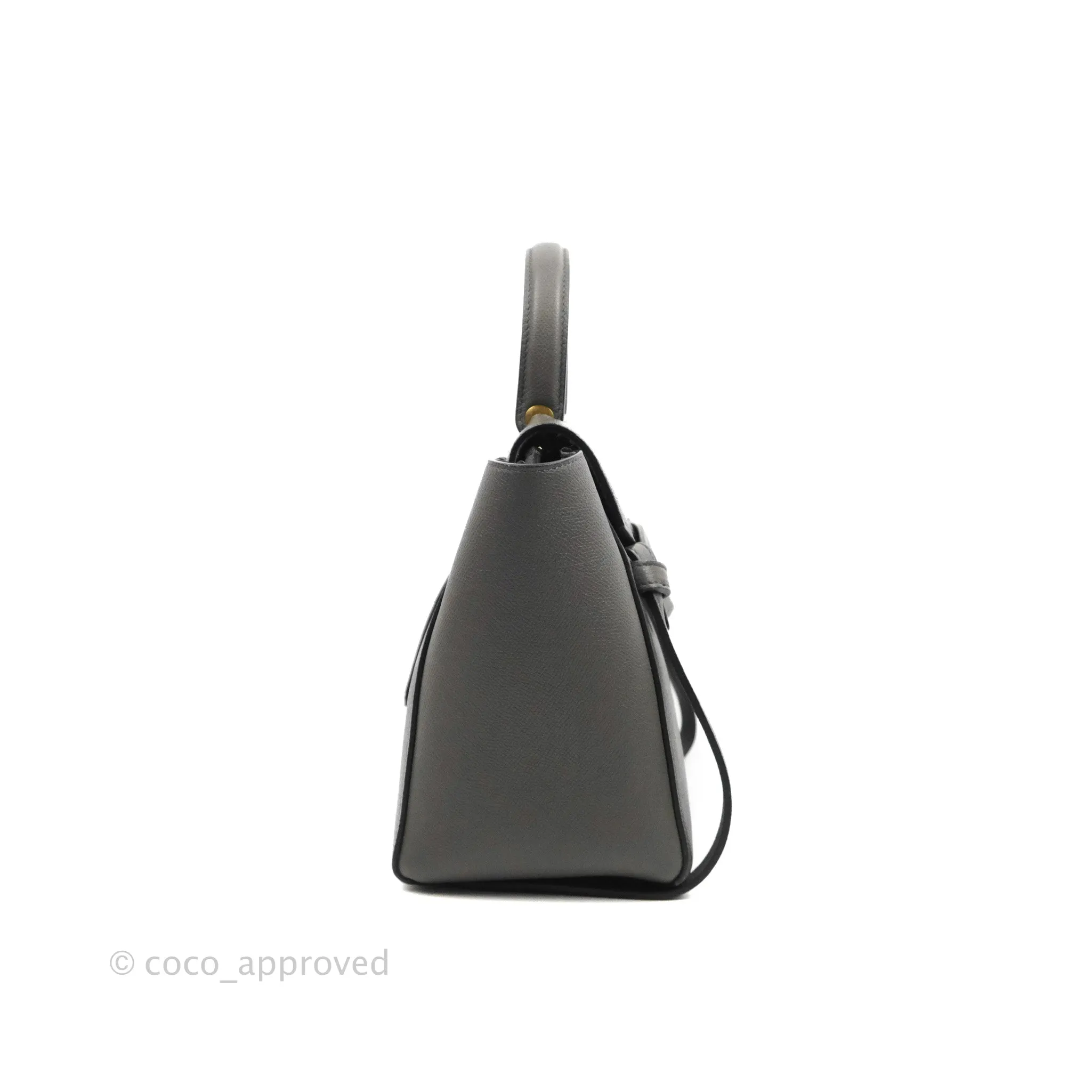 Celine Micro Belt Bag Grey Grained Calfskin Gold Hardware