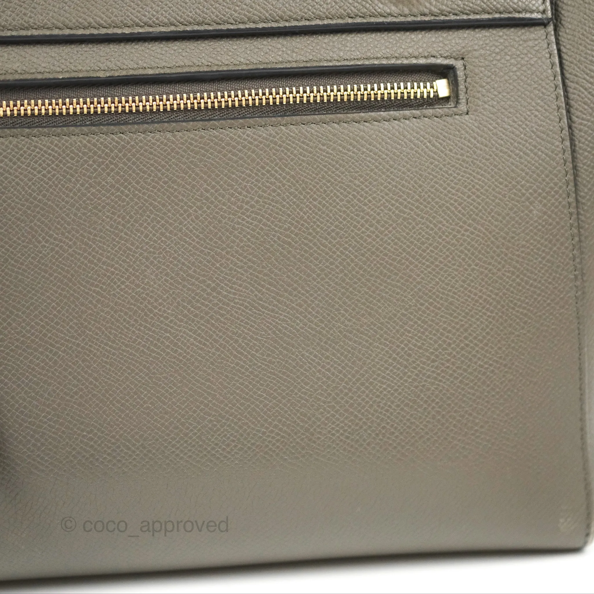 Celine Micro Belt Bag Grey Grained Calfskin Gold Hardware