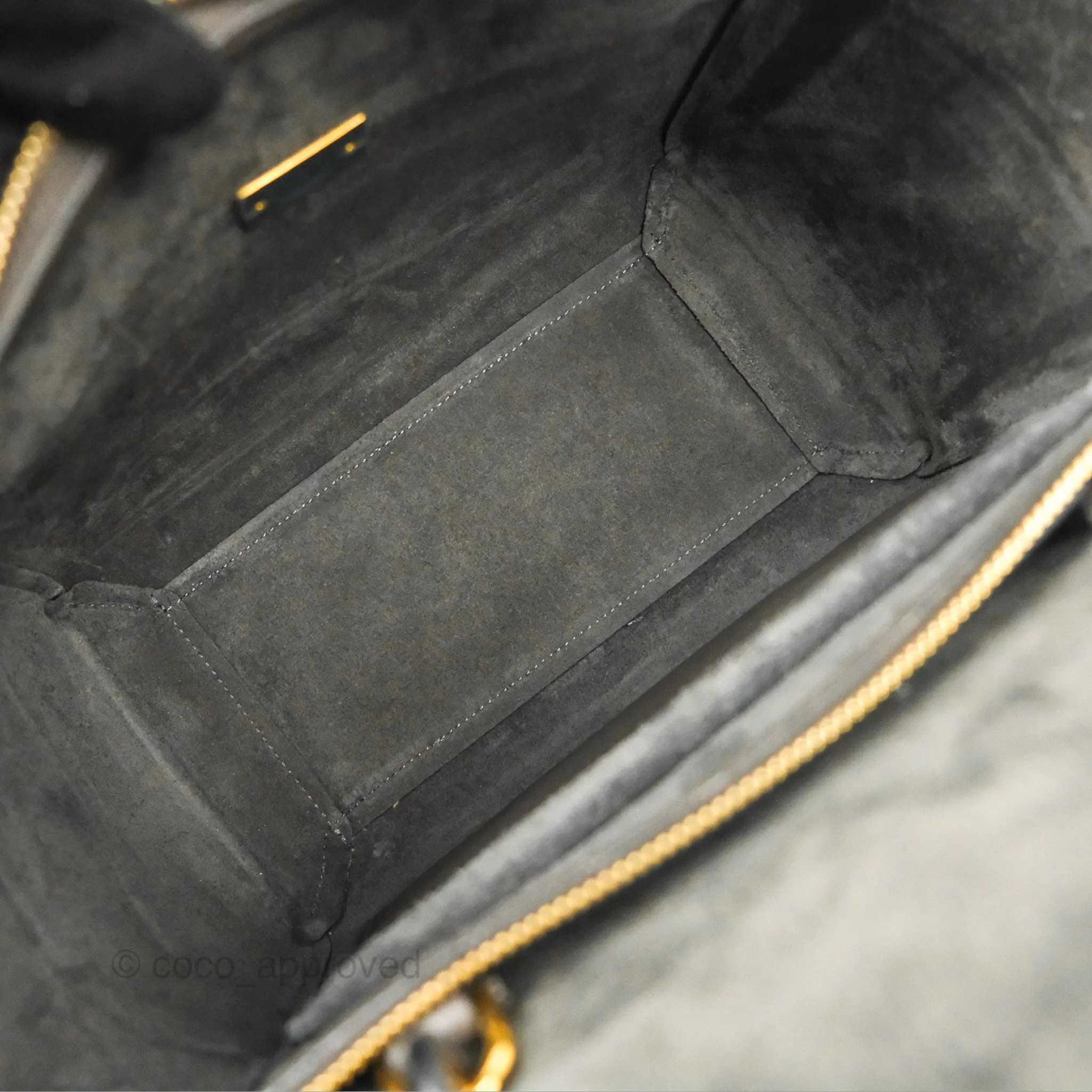 Celine Micro Belt Bag Grey Grained Calfskin Gold Hardware