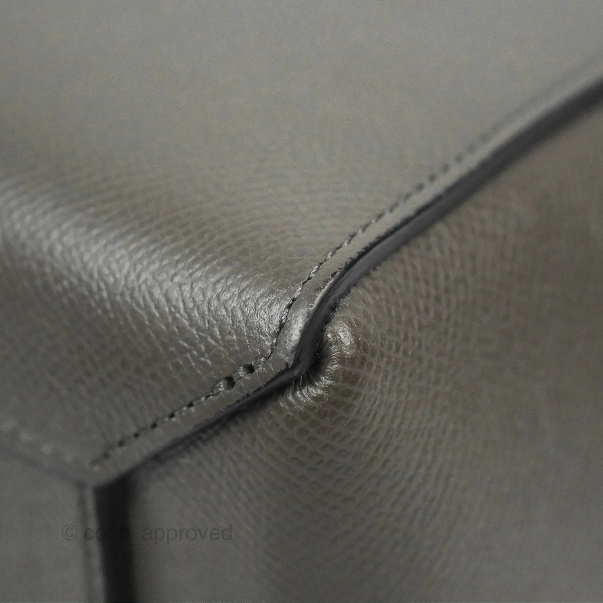 Celine Micro Belt Bag Grey Grained Calfskin Gold Hardware