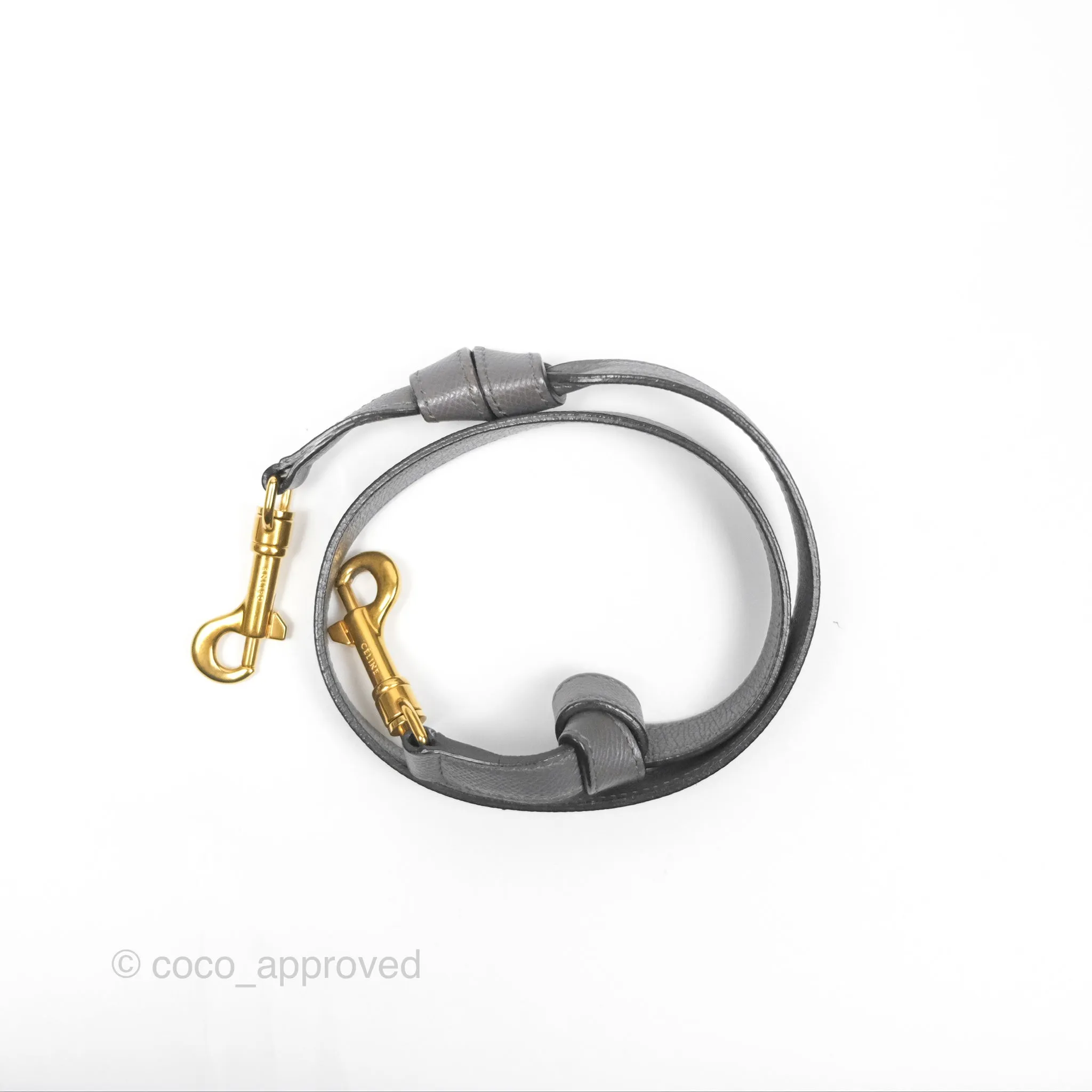 Celine Micro Belt Bag Grey Grained Calfskin Gold Hardware