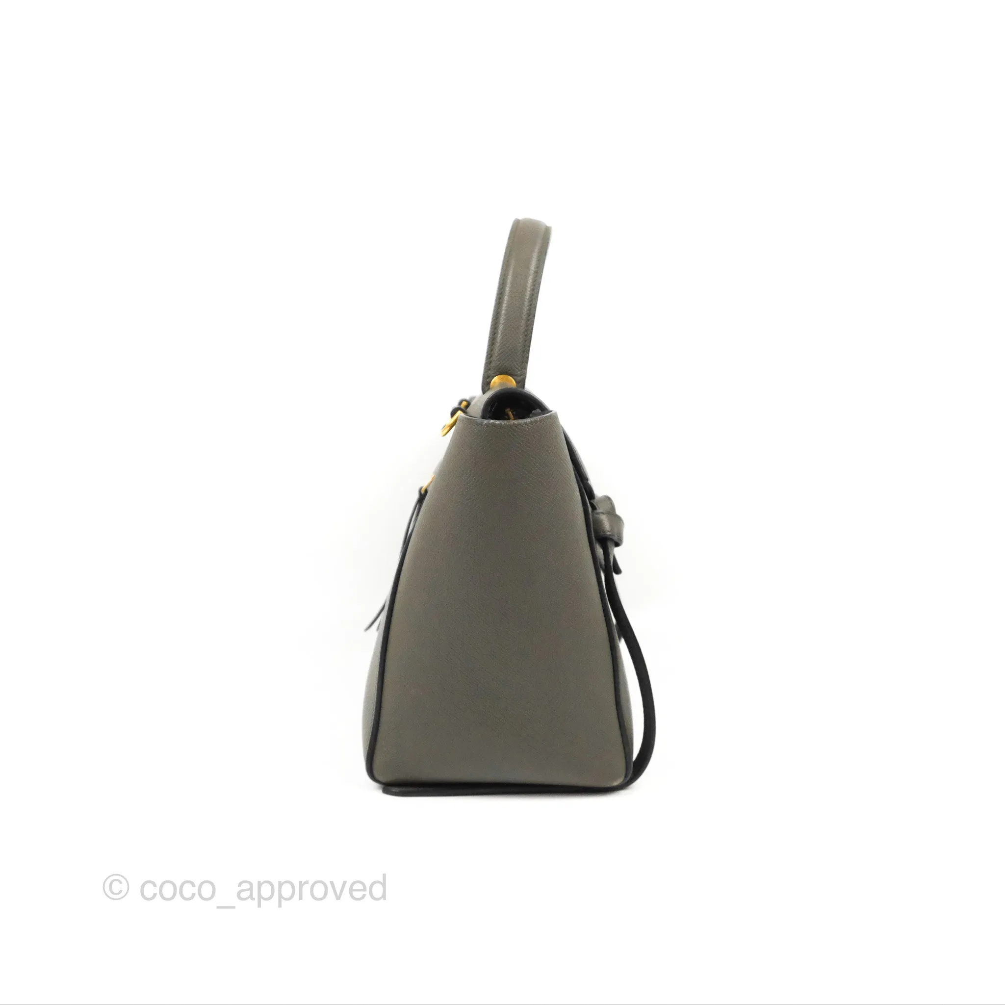 Celine Micro Belt Bag Grey Grained Calfskin Gold Hardware