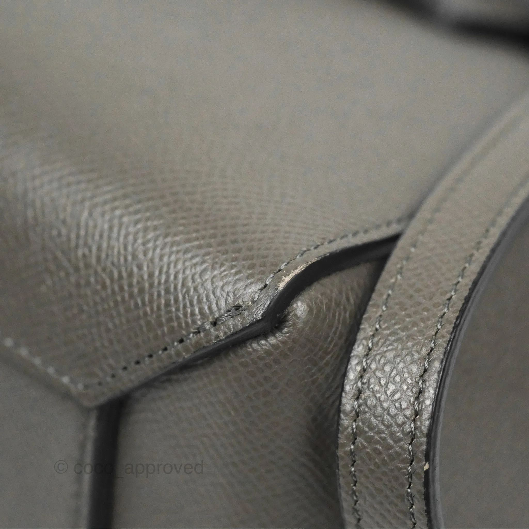 Celine Micro Belt Bag Grey Grained Calfskin Gold Hardware