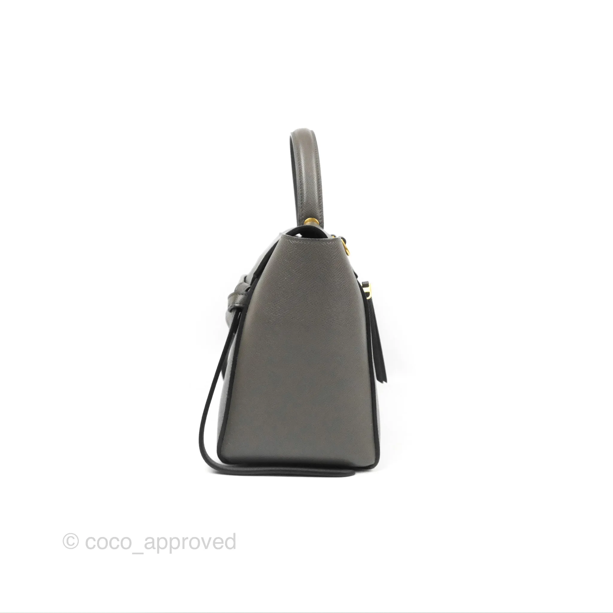 Celine Micro Belt Bag Grey Grained Calfskin Gold Hardware