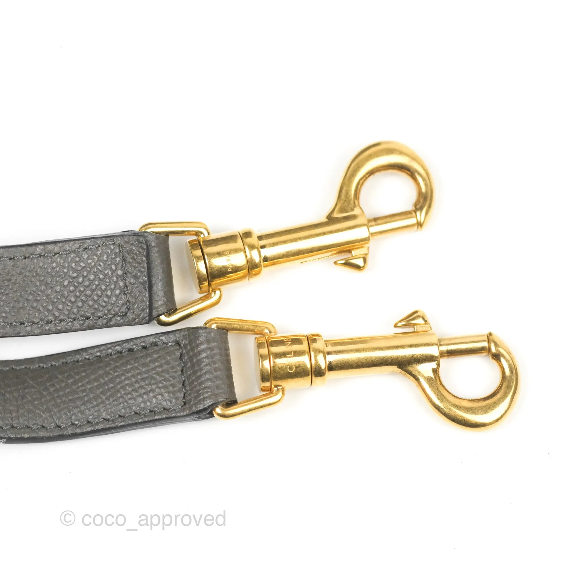 Celine Micro Belt Bag Grey Grained Calfskin Gold Hardware