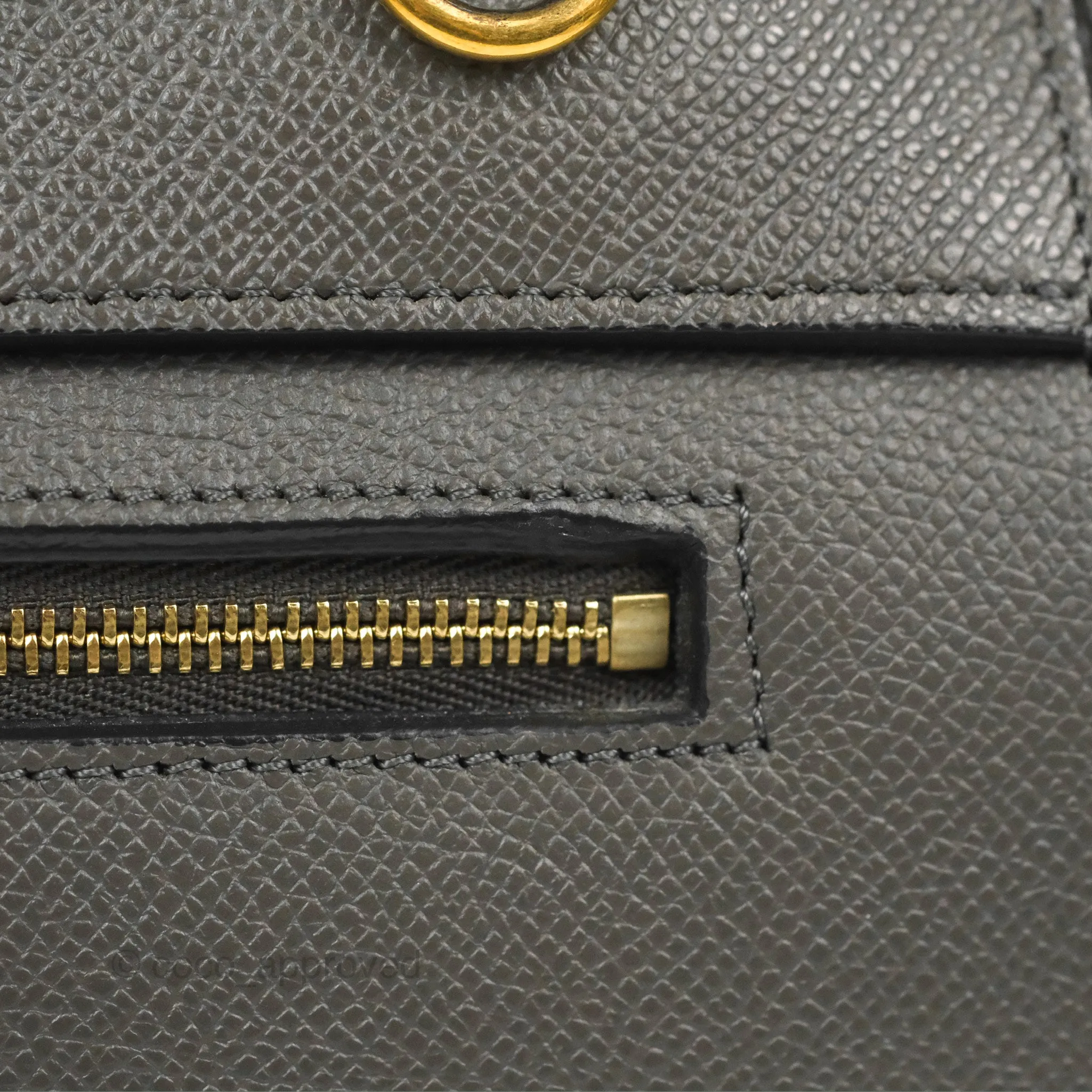 Celine Micro Belt Bag Grey Grained Calfskin Gold Hardware