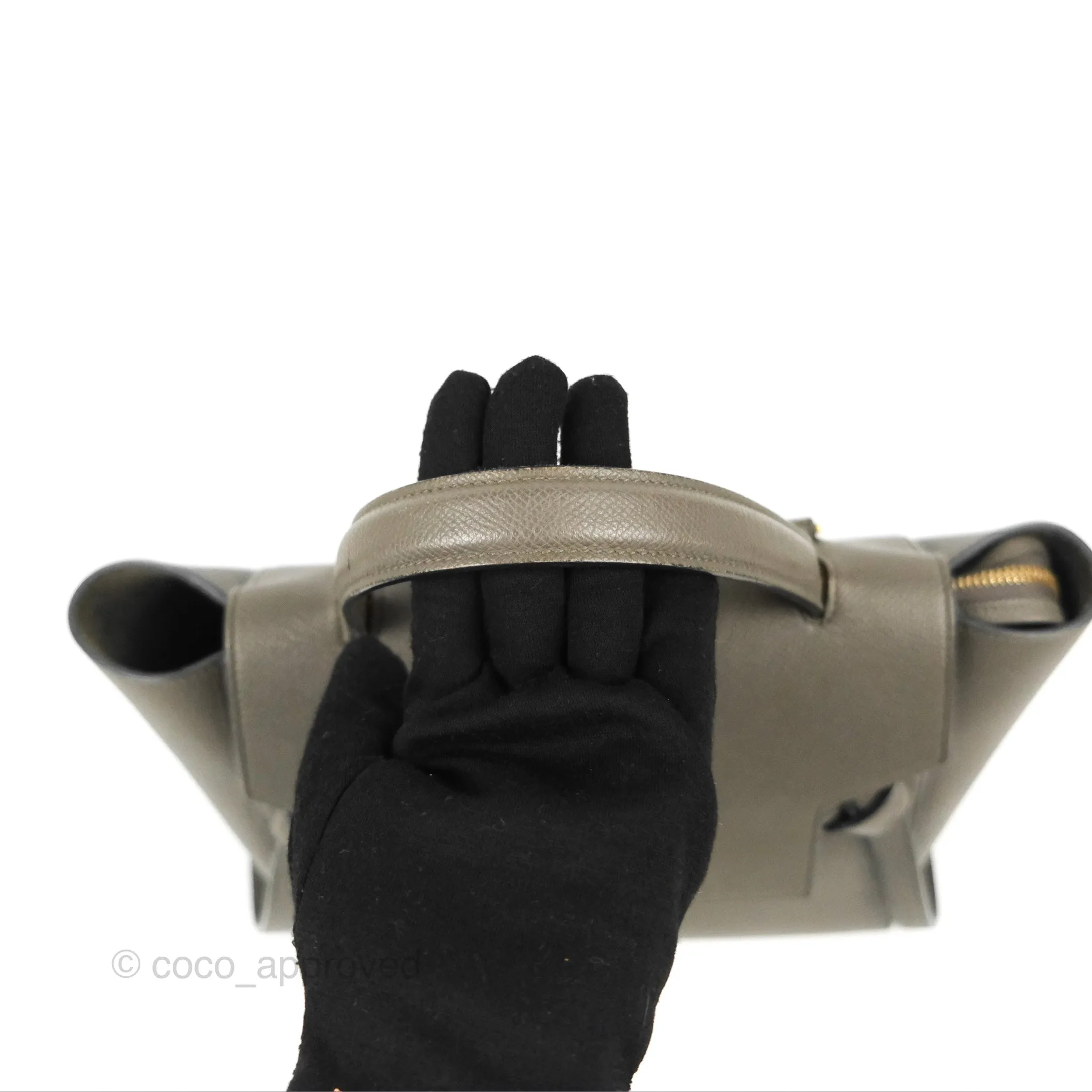 Celine Micro Belt Bag Grey Grained Calfskin Gold Hardware