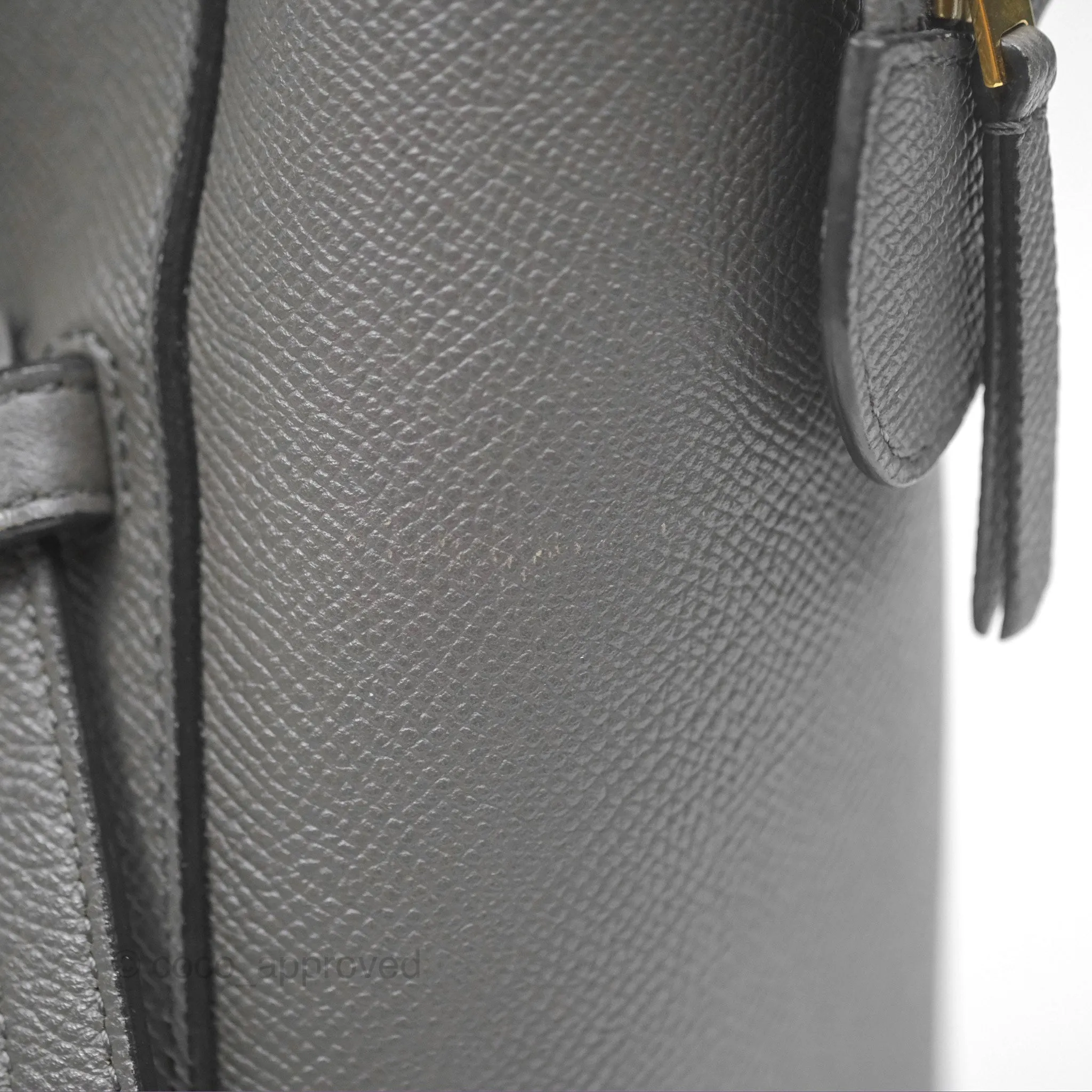 Celine Micro Belt Bag Grey Grained Calfskin Gold Hardware