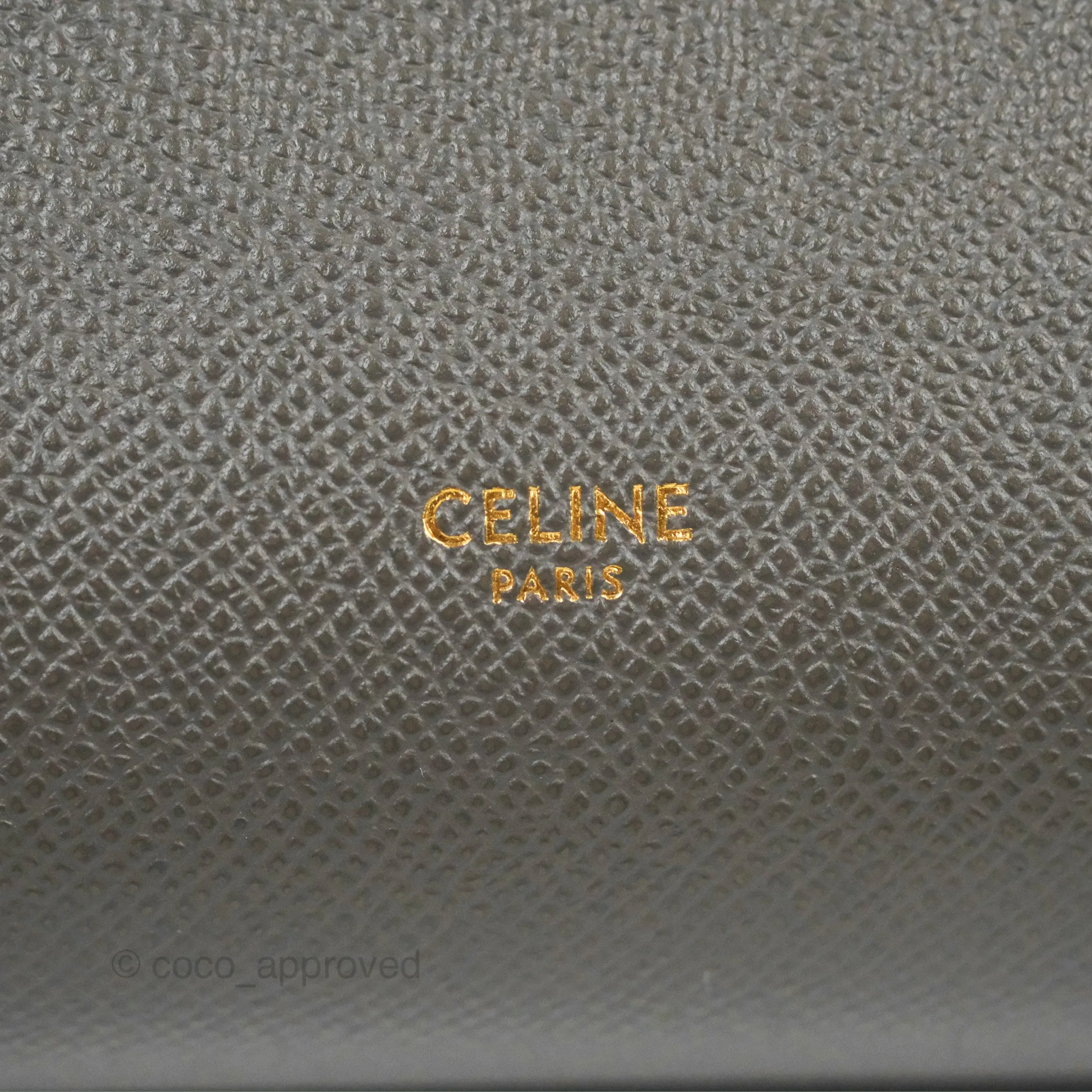 Celine Micro Belt Bag Grey Grained Calfskin Gold Hardware