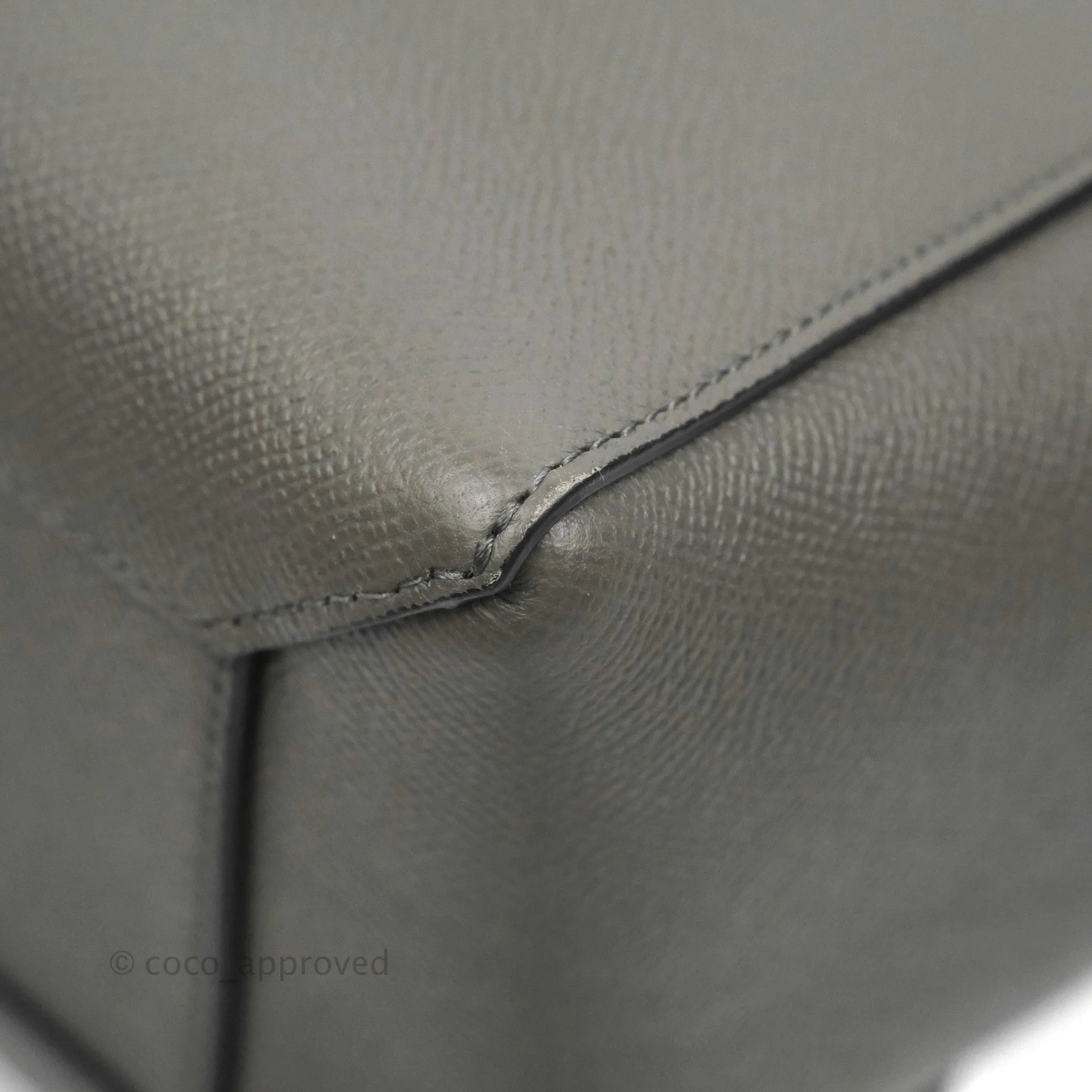Celine Micro Belt Bag Grey Grained Calfskin Gold Hardware