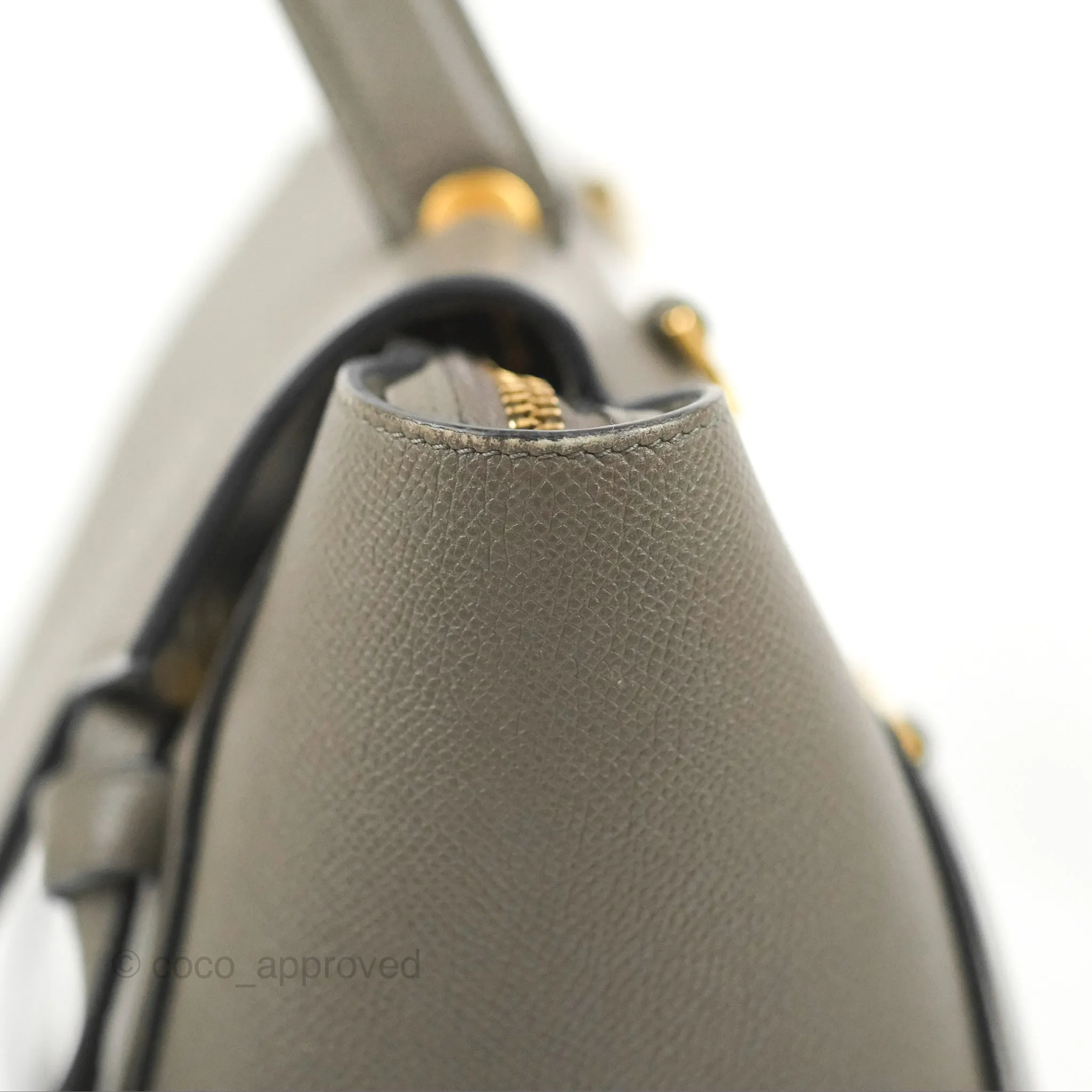 Celine Micro Belt Bag Grey Grained Calfskin Gold Hardware