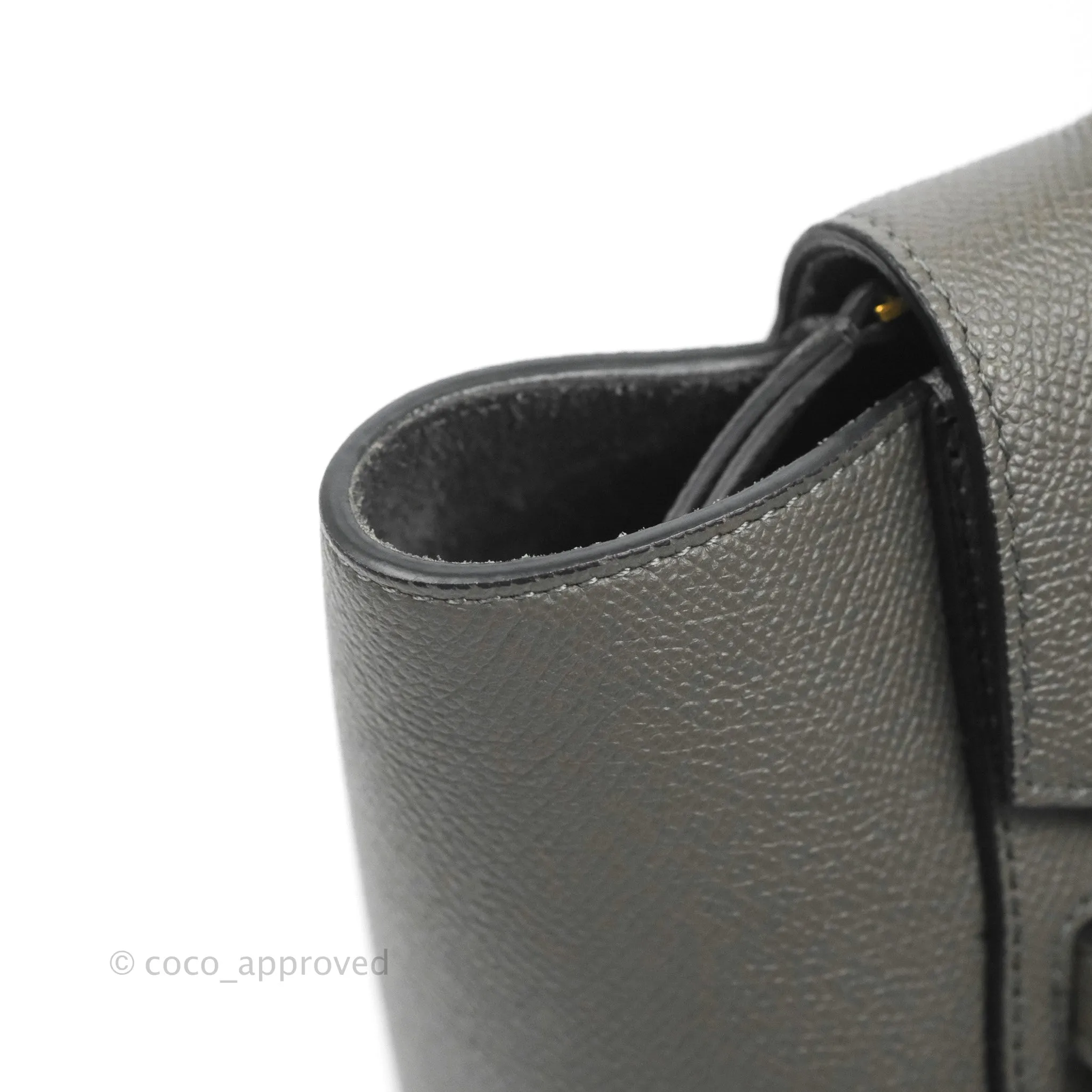 Celine Micro Belt Bag Grey Grained Calfskin Gold Hardware