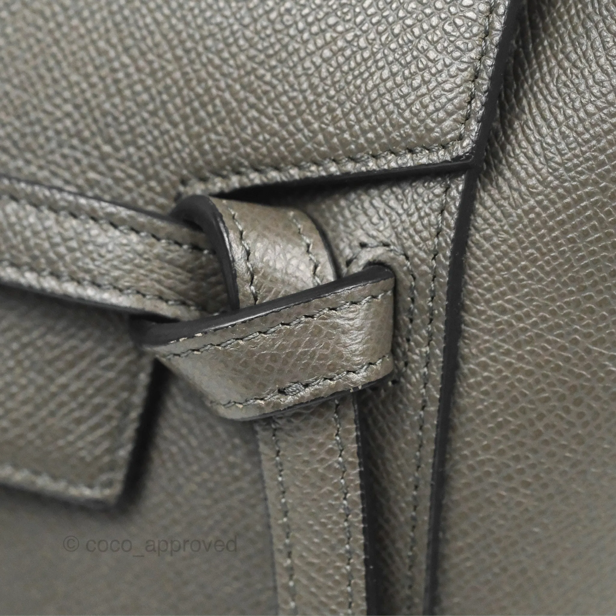 Celine Micro Belt Bag Grey Grained Calfskin Gold Hardware