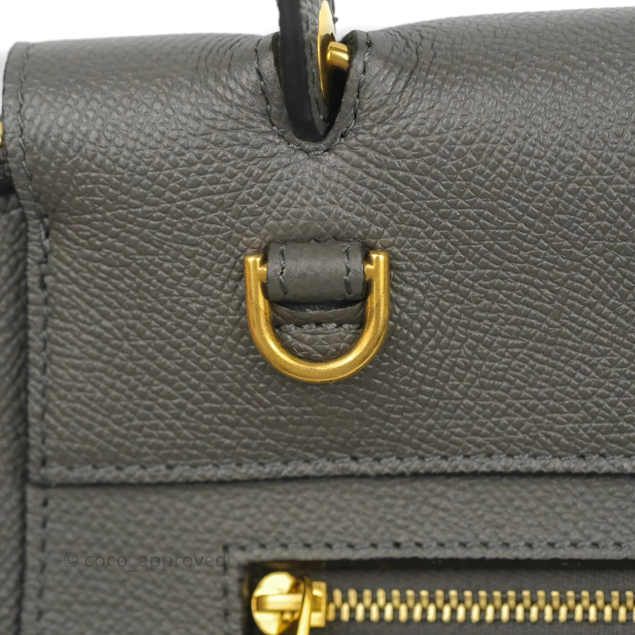 Celine Micro Belt Bag Grey Grained Calfskin Gold Hardware
