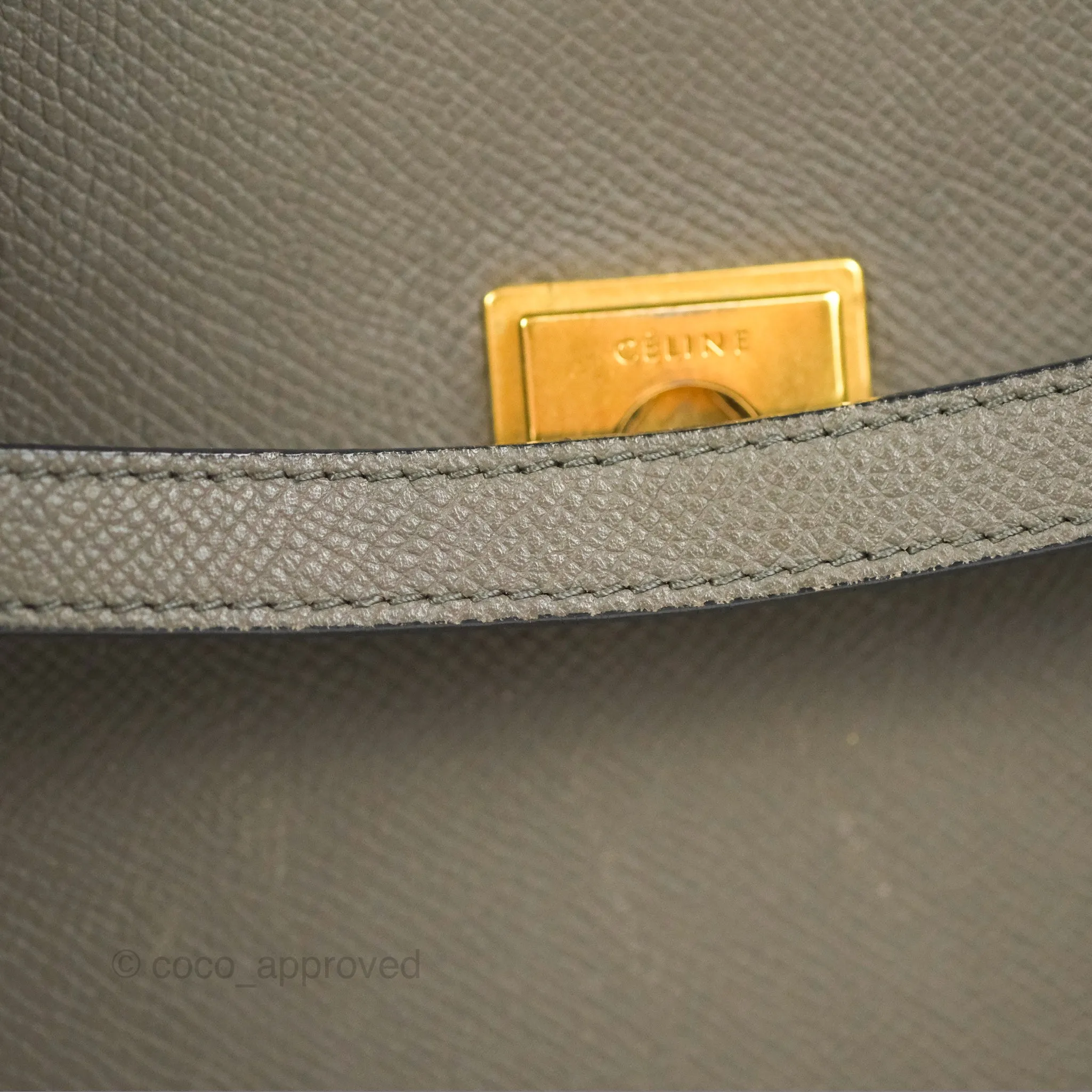 Celine Micro Belt Bag Grey Grained Calfskin Gold Hardware