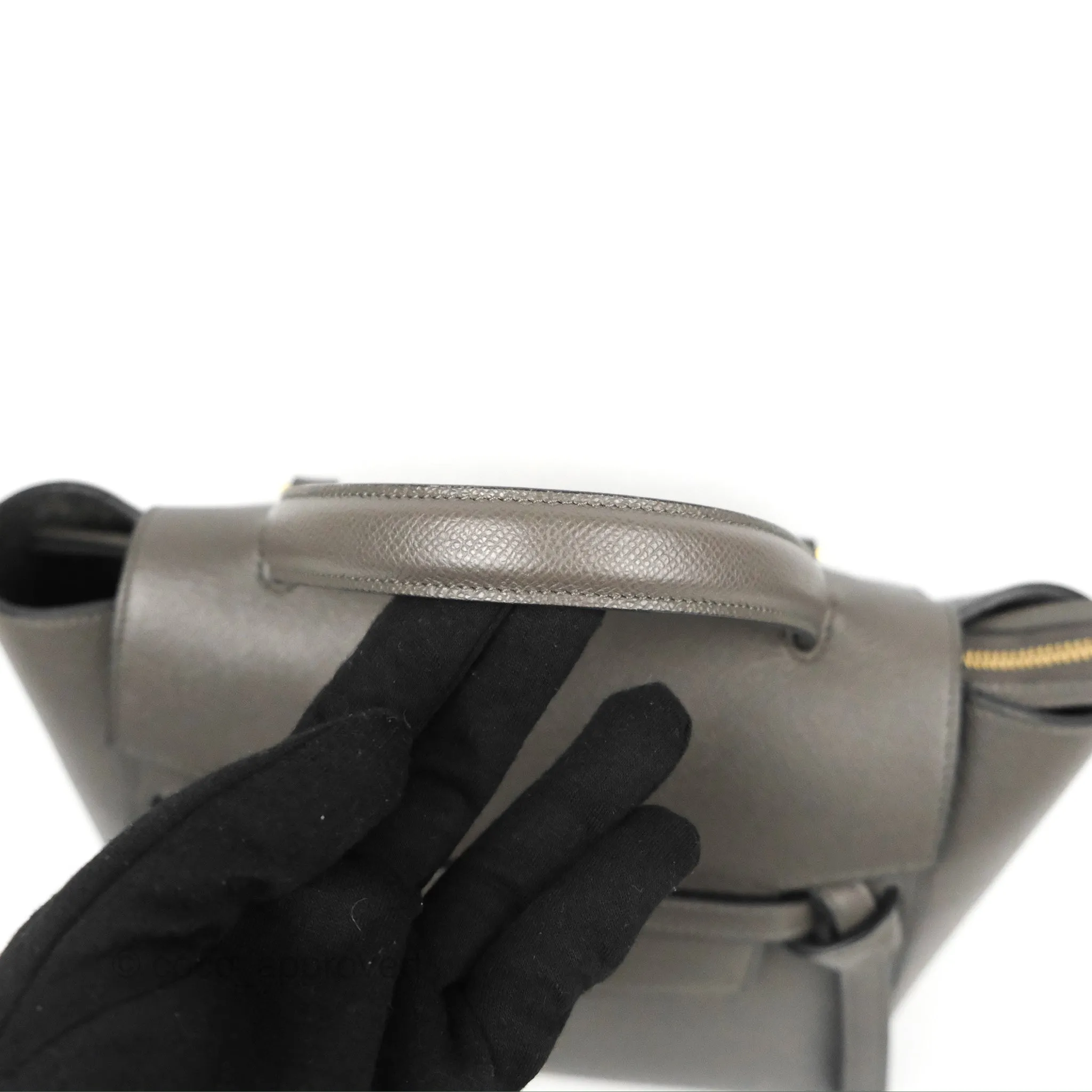 Celine Micro Belt Bag Grey Grained Calfskin Gold Hardware