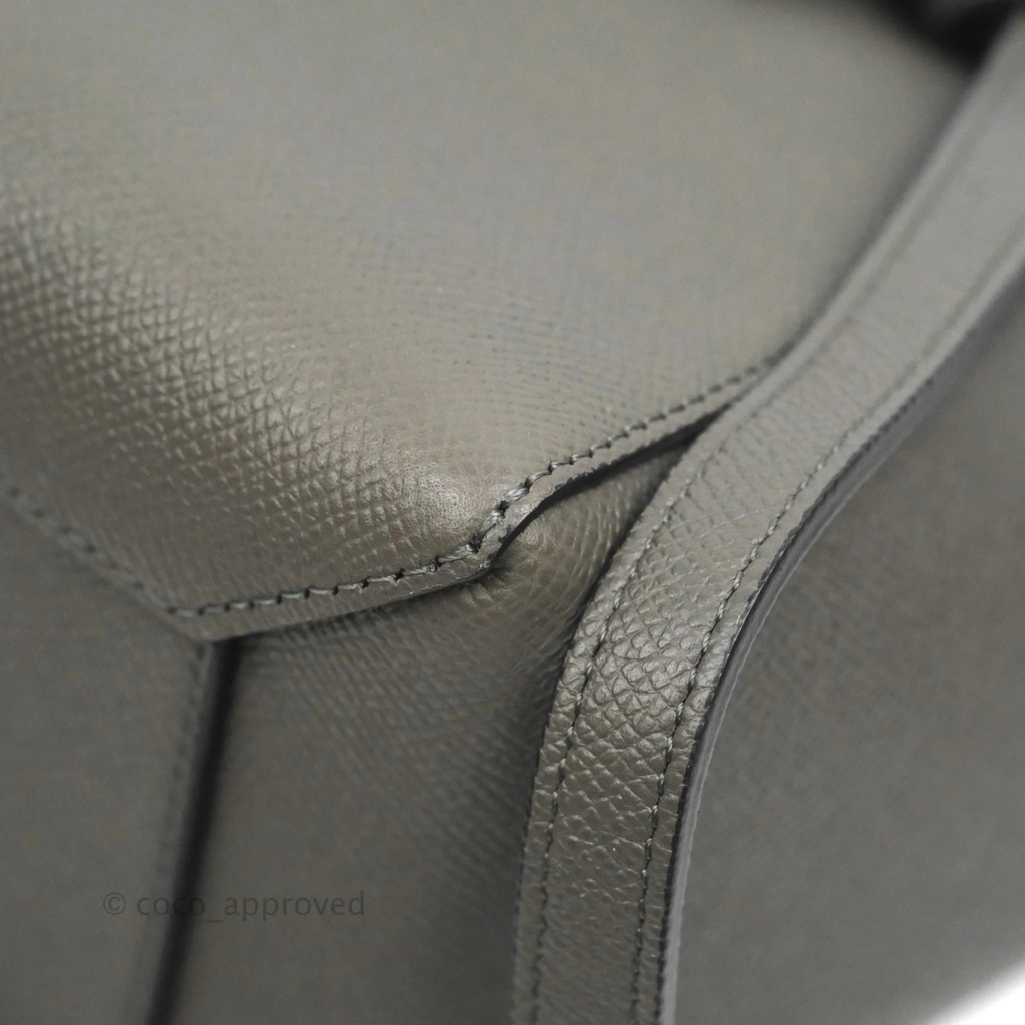 Celine Micro Belt Bag Grey Grained Calfskin Gold Hardware