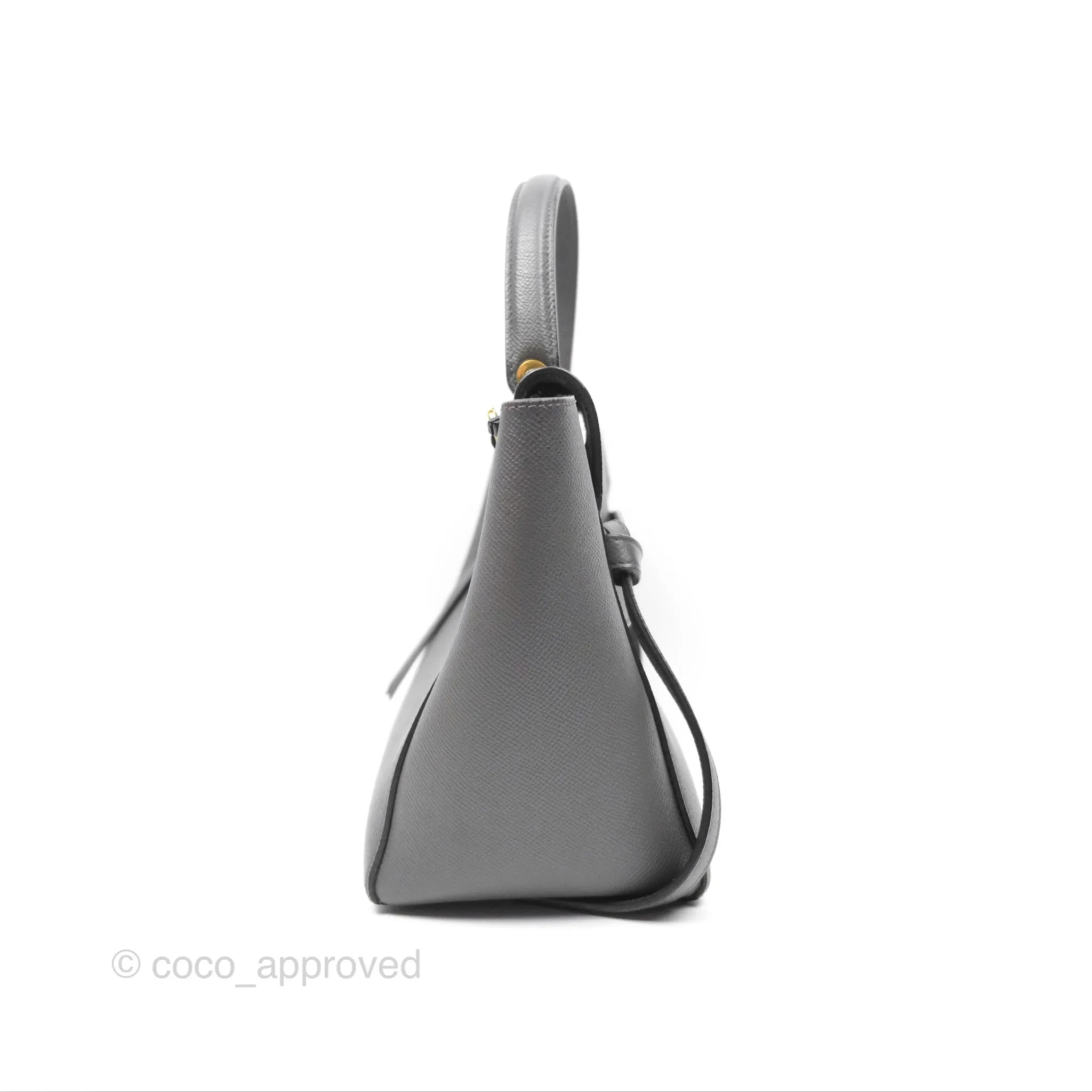 Celine Micro Belt Bag Grey Grained Calfskin Gold Hardware