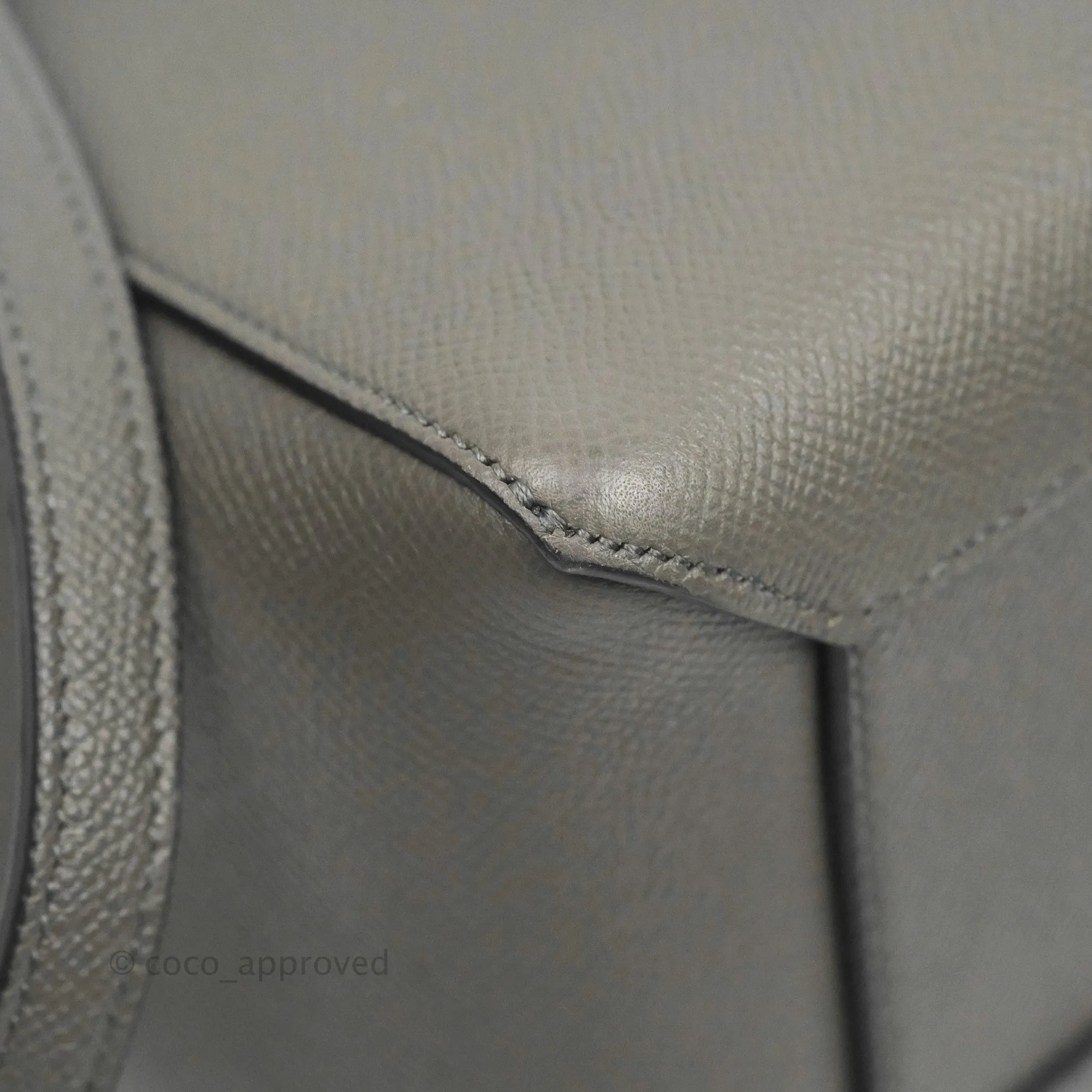 Celine Micro Belt Bag Grey Grained Calfskin Gold Hardware