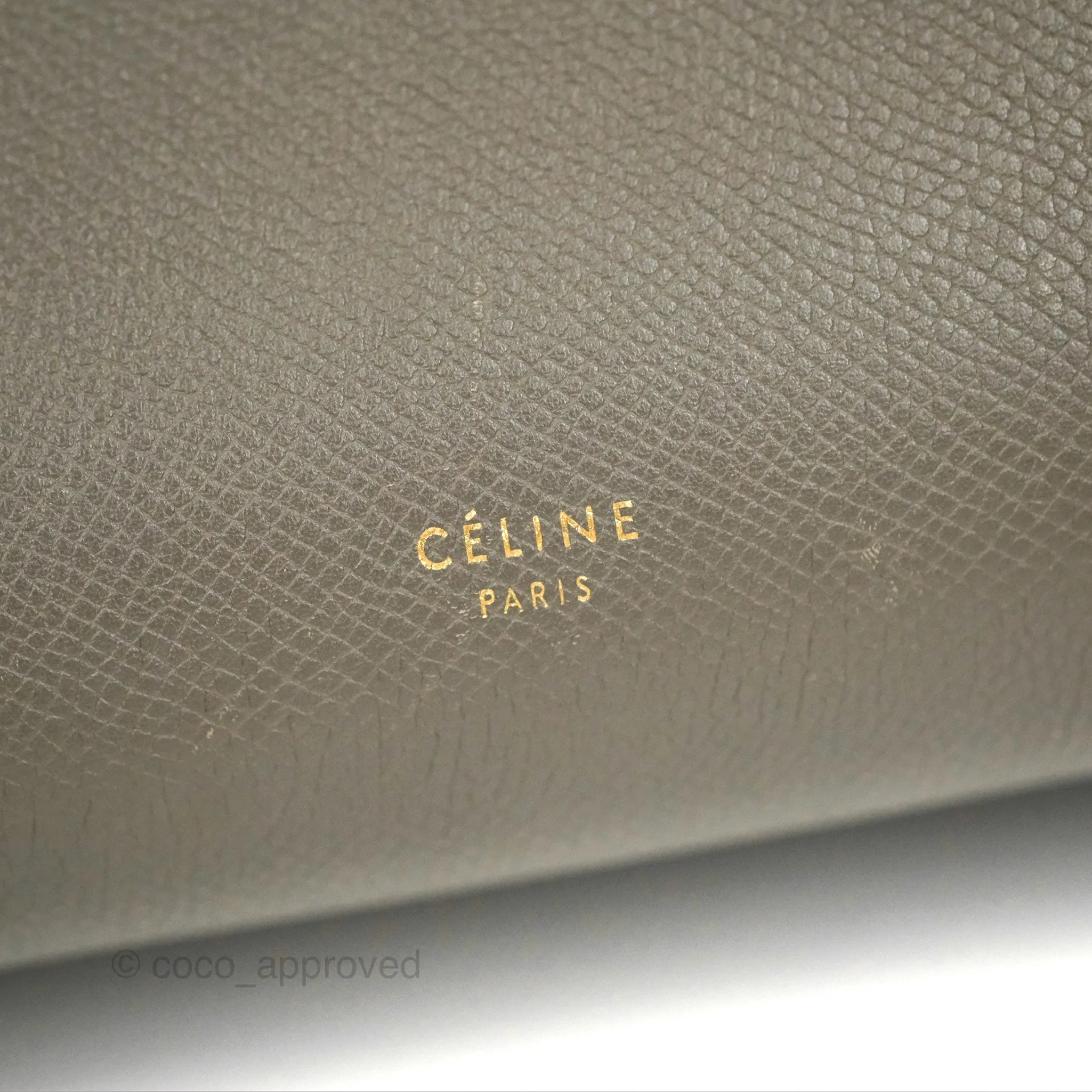 Celine Micro Belt Bag Grey Grained Calfskin Gold Hardware