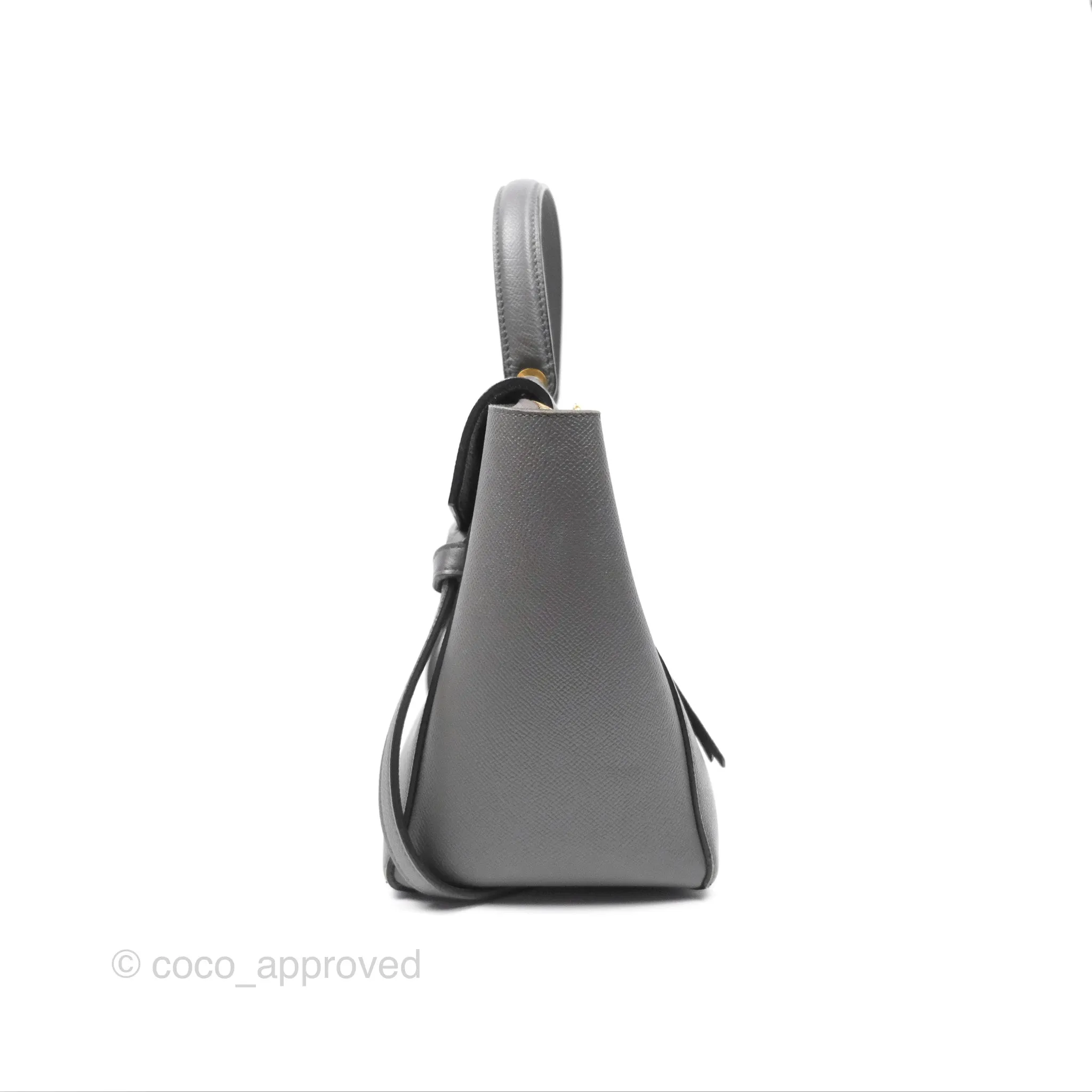 Celine Micro Belt Bag Grey Grained Calfskin Gold Hardware