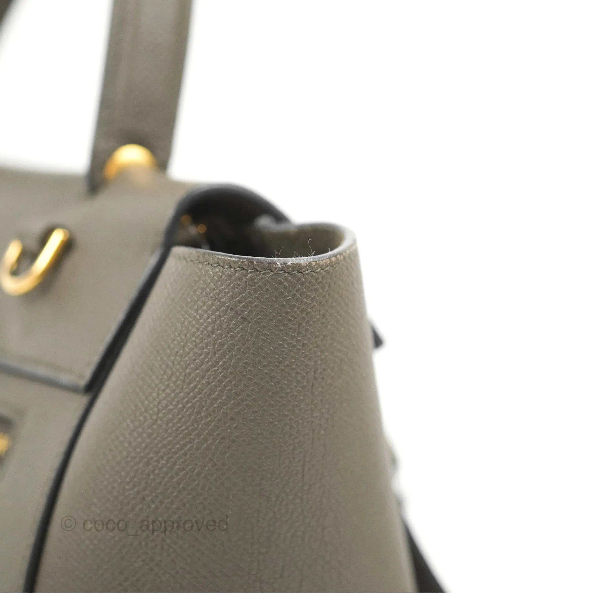 Celine Micro Belt Bag Grey Grained Calfskin Gold Hardware