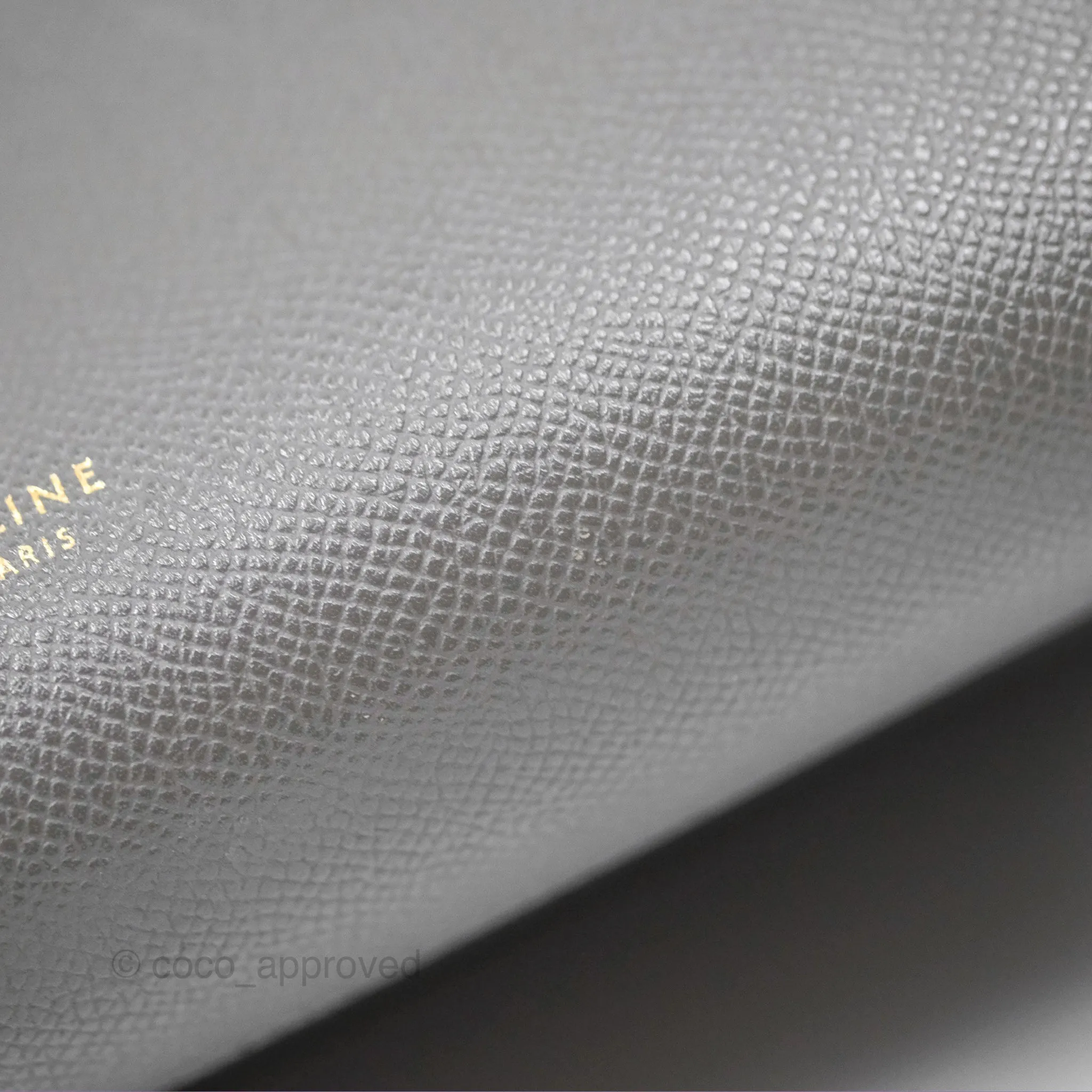 Celine Micro Belt Bag Grey Grained Calfskin Gold Hardware