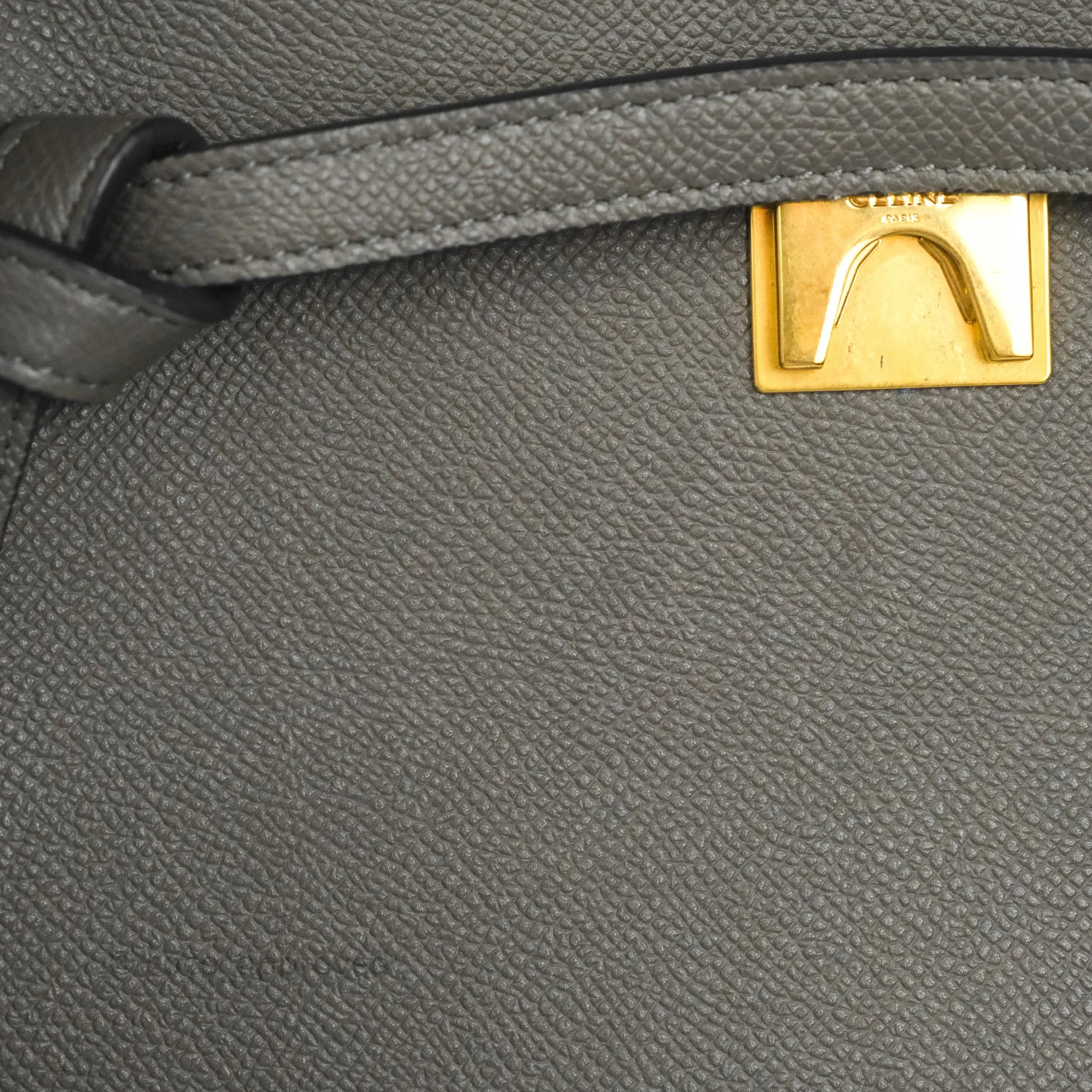 Celine Micro Belt Bag Grey Grained Calfskin Gold Hardware