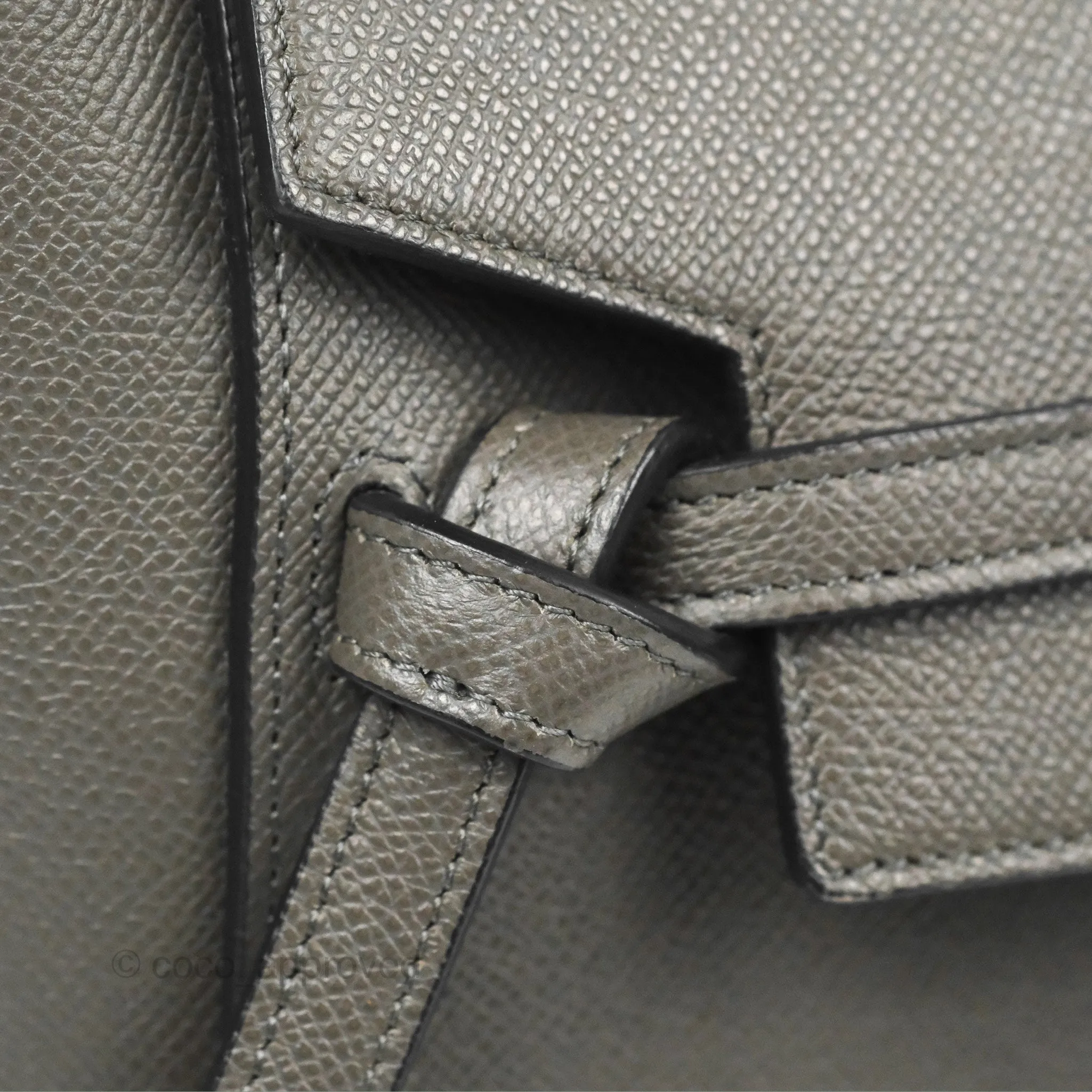 Celine Micro Belt Bag Grey Grained Calfskin Gold Hardware