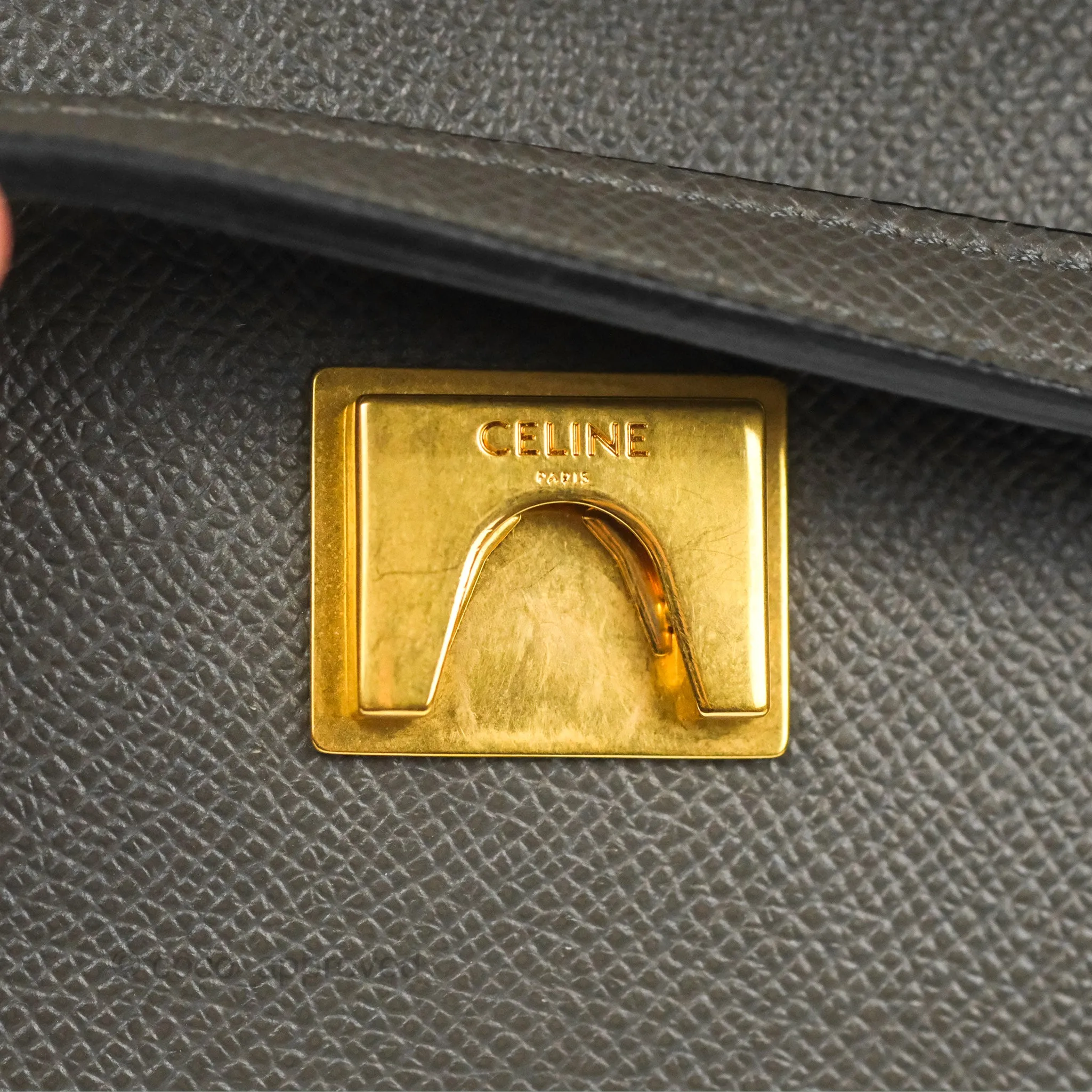 Celine Micro Belt Bag Grey Grained Calfskin Gold Hardware