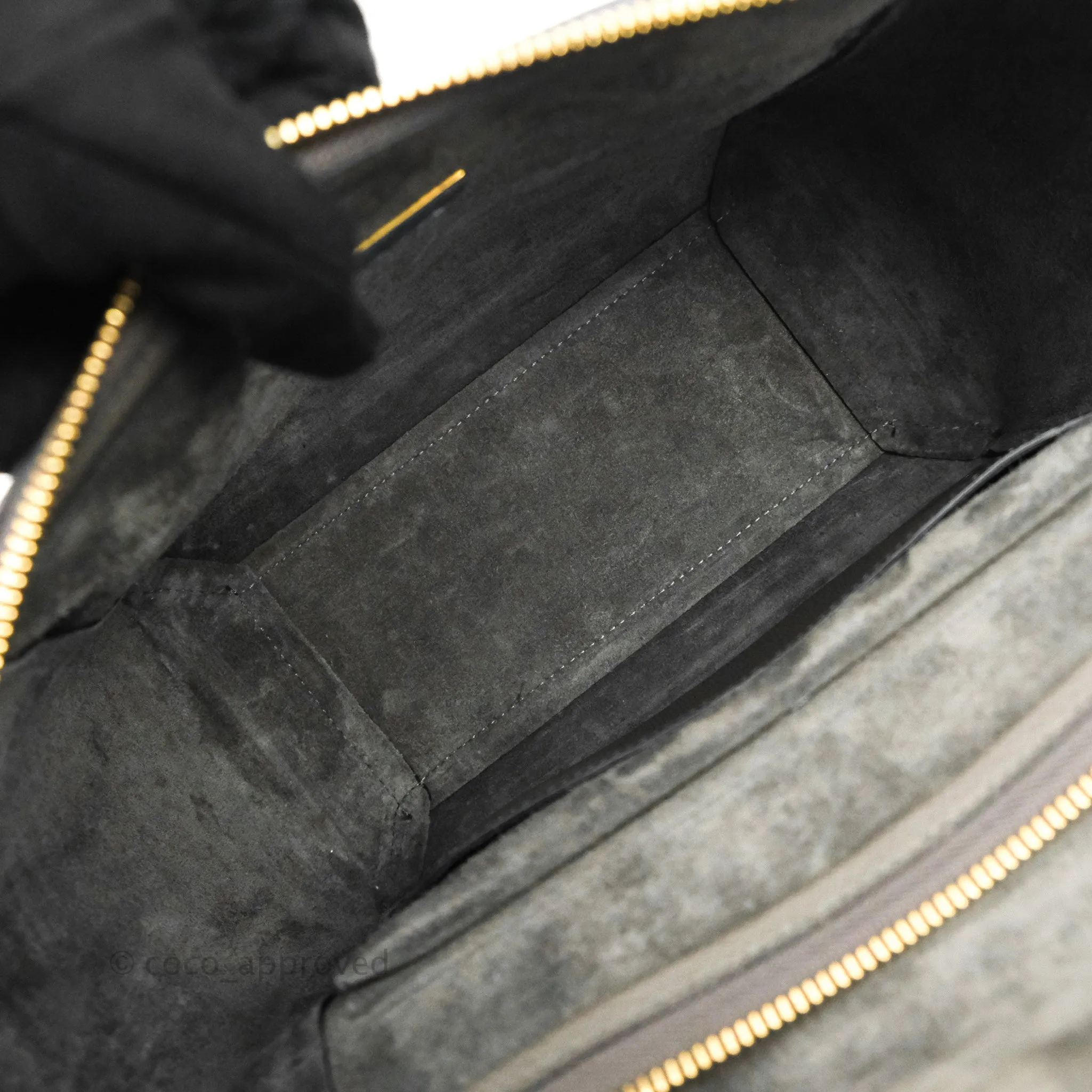 Celine Micro Belt Bag Grey Grained Calfskin Gold Hardware