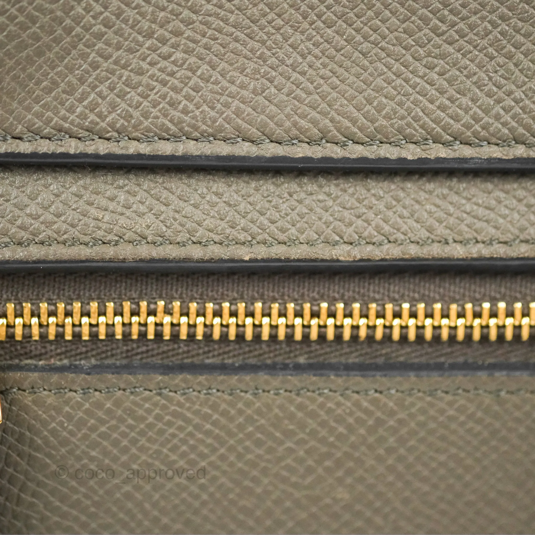 Celine Micro Belt Bag Grey Grained Calfskin Gold Hardware