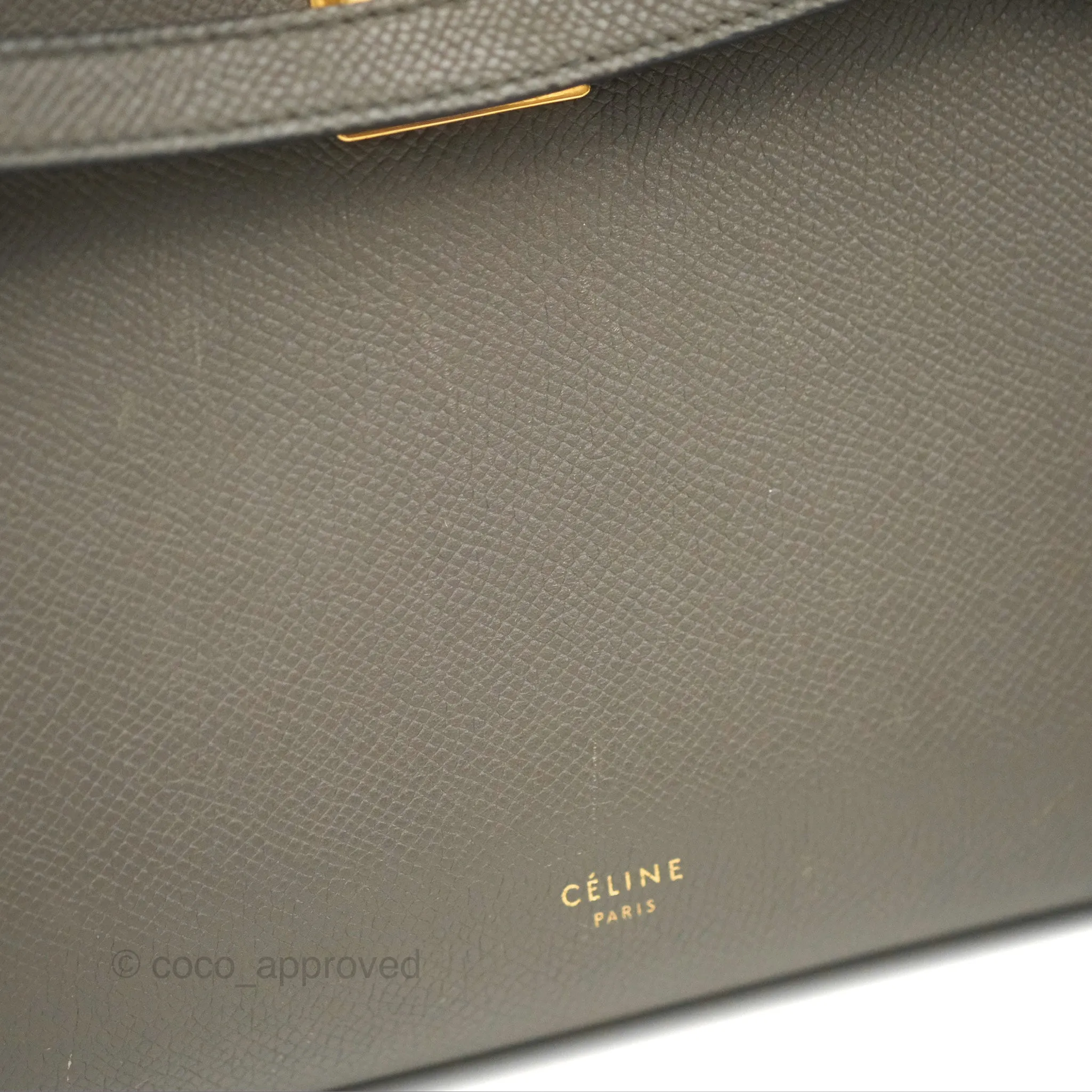 Celine Micro Belt Bag Grey Grained Calfskin Gold Hardware