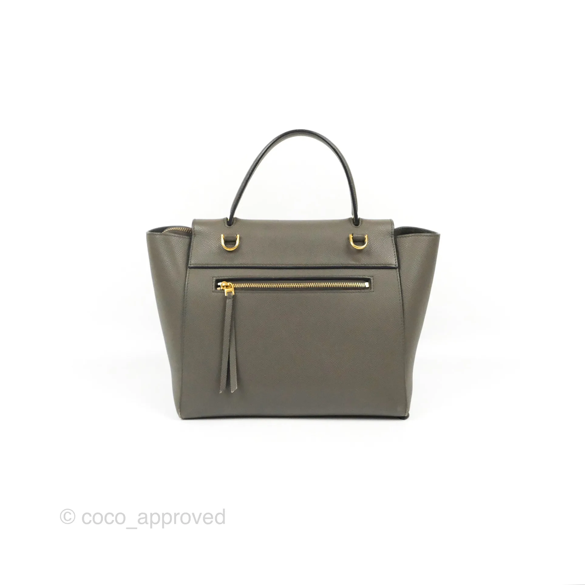 Celine Micro Belt Bag Grey Grained Calfskin Gold Hardware