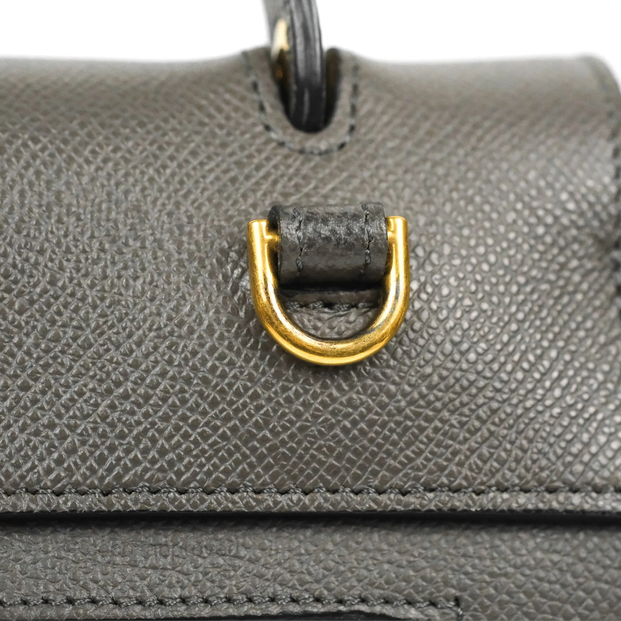 Celine Micro Belt Bag Grey Grained Calfskin Gold Hardware