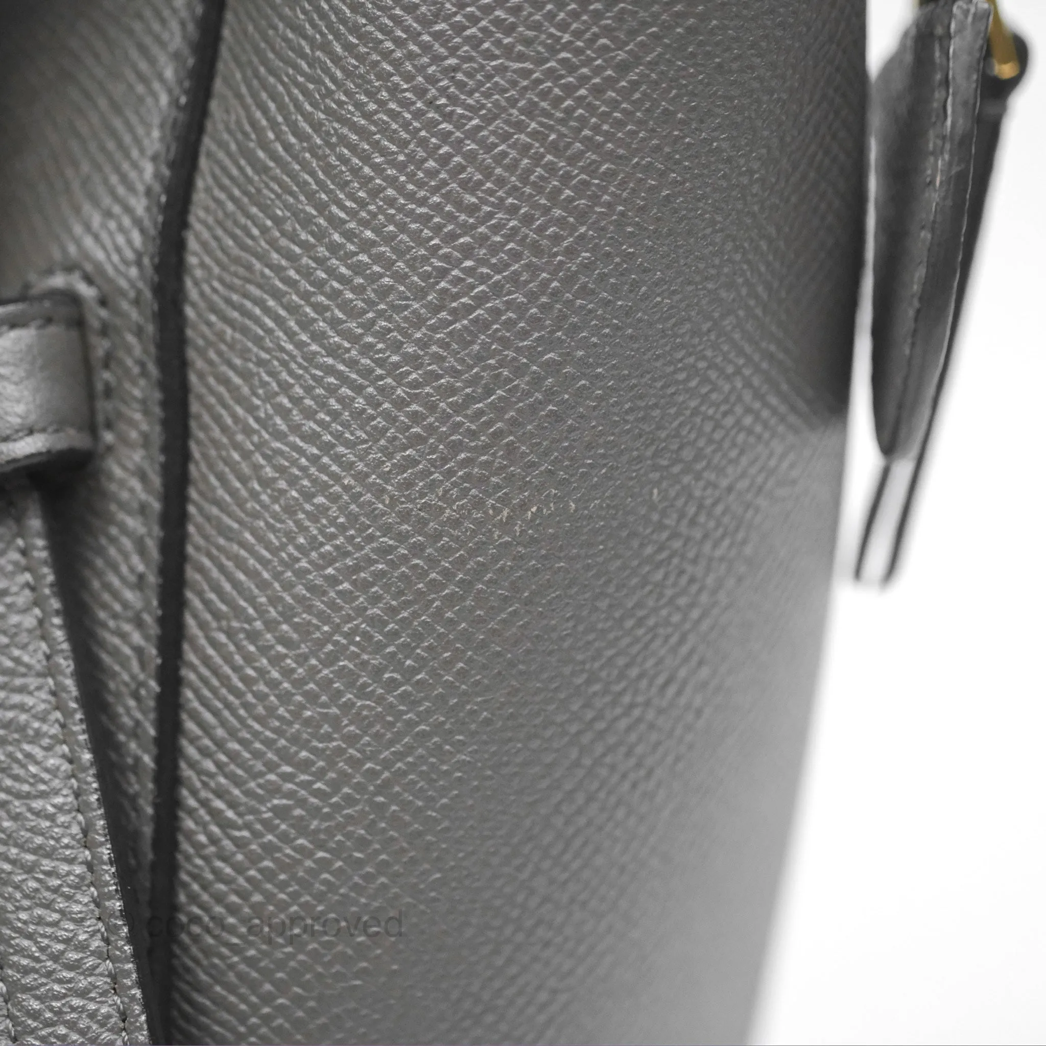 Celine Micro Belt Bag Grey Grained Calfskin Gold Hardware