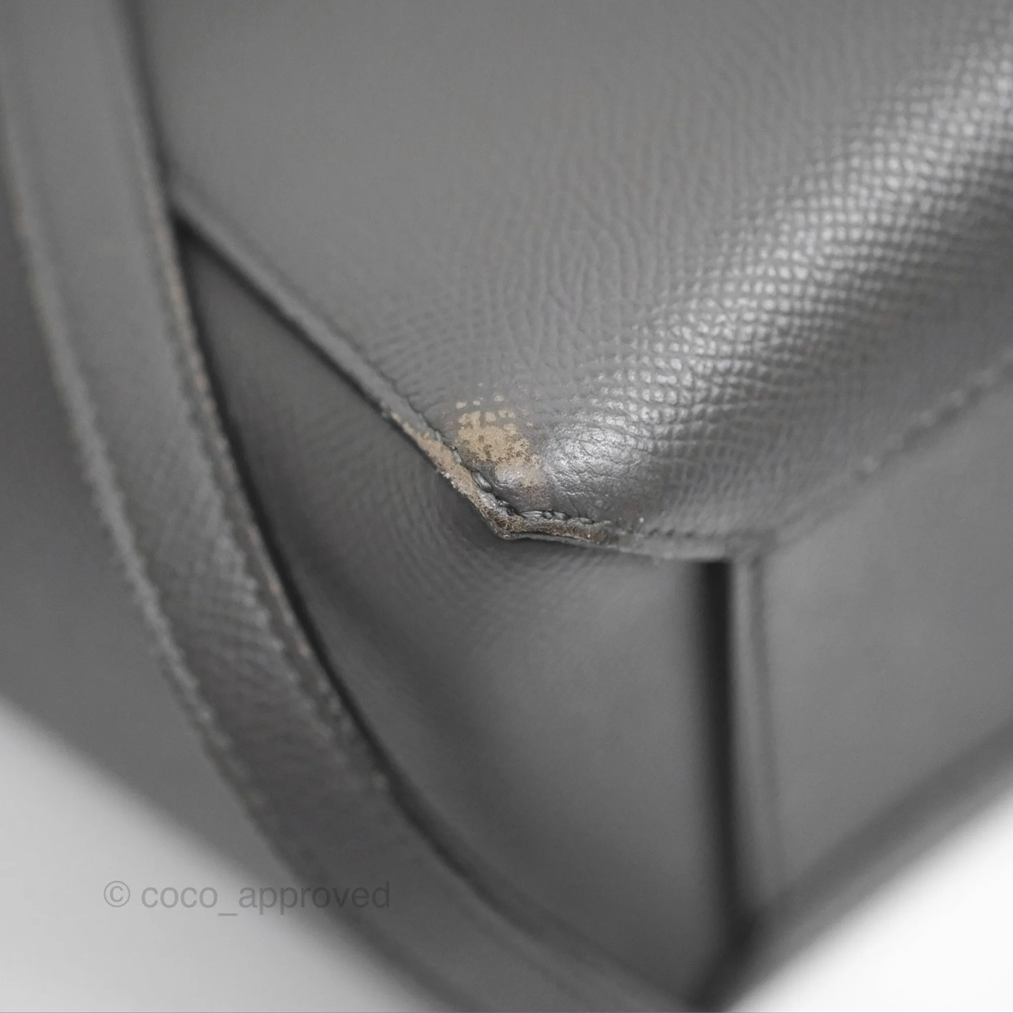 Celine Micro Belt Bag Grey Grained Calfskin Gold Hardware